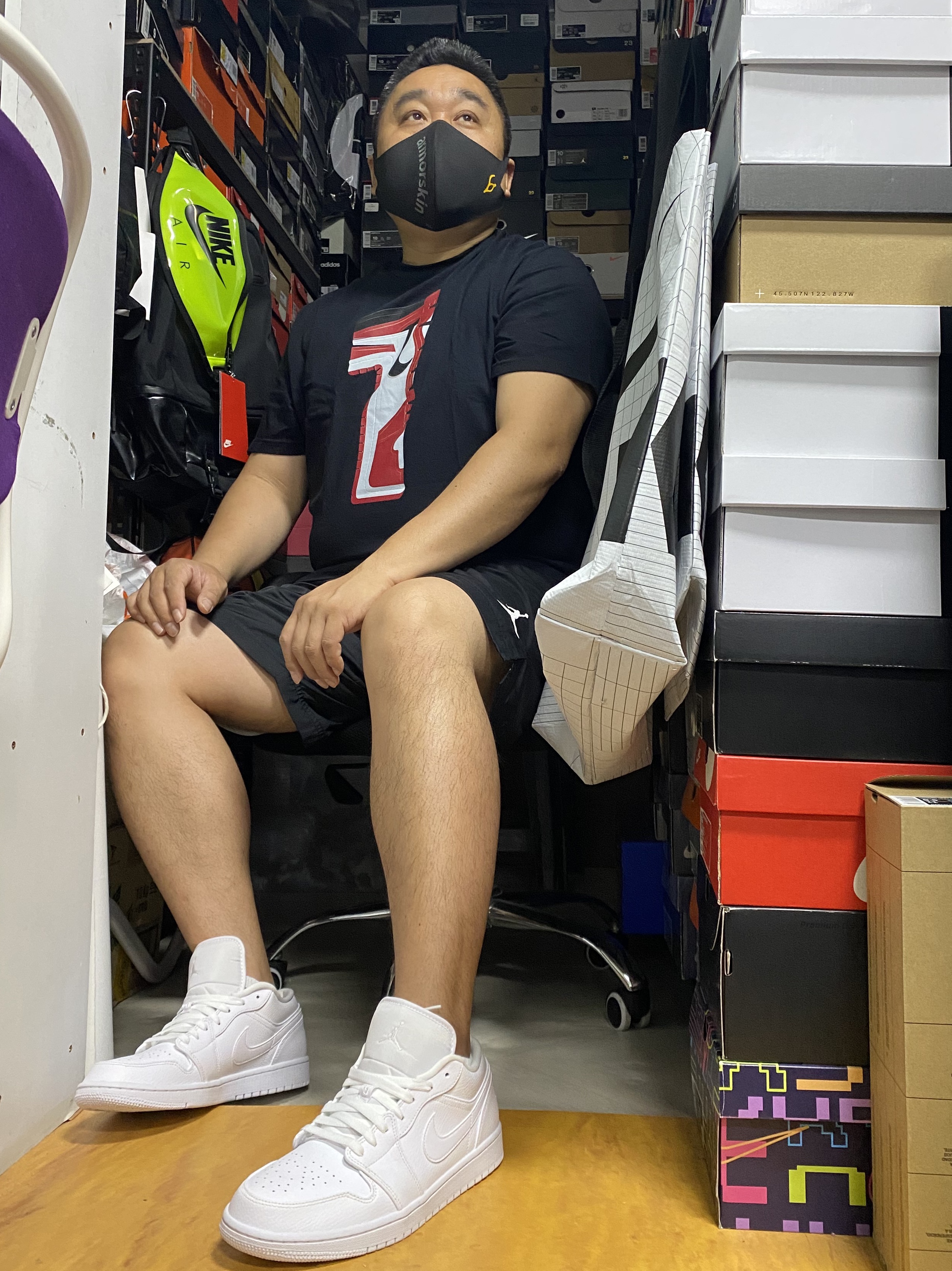 Jordan 1 Low Triple White Tumbled Leather 2020 착용 스타일