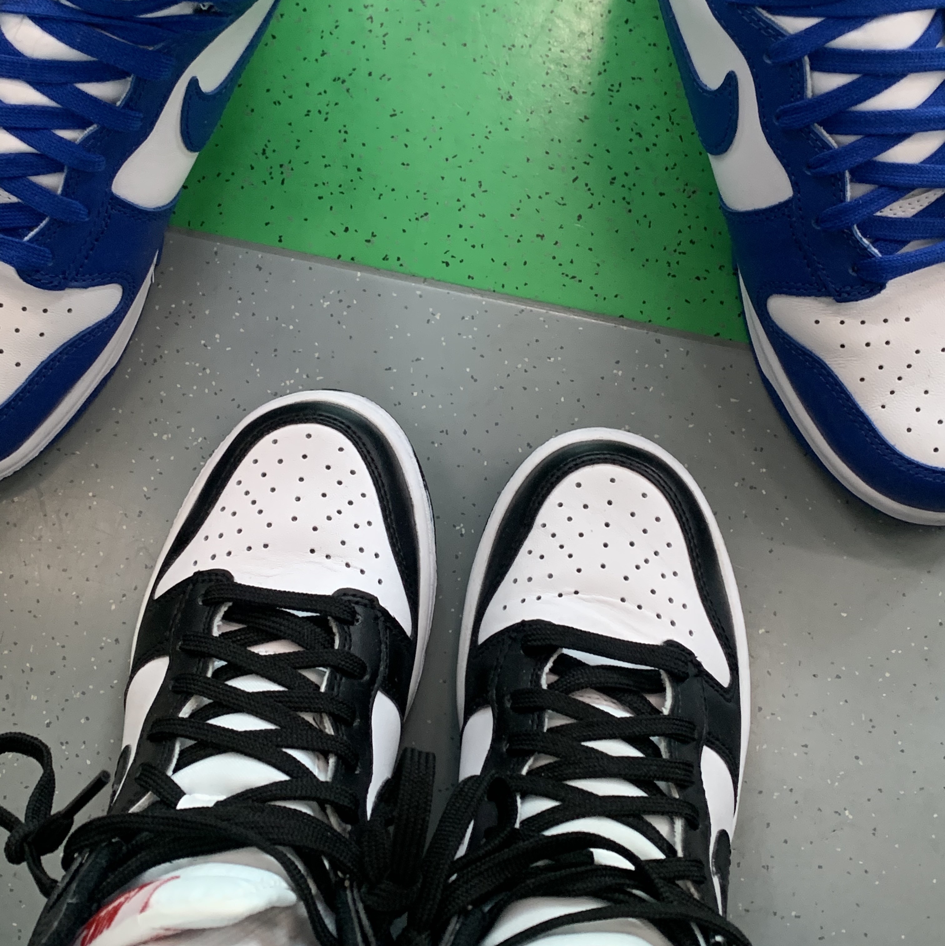 Nike Dunk High Retro Game Royal, (W) Nike Dunk High Black and White 착용 스타일