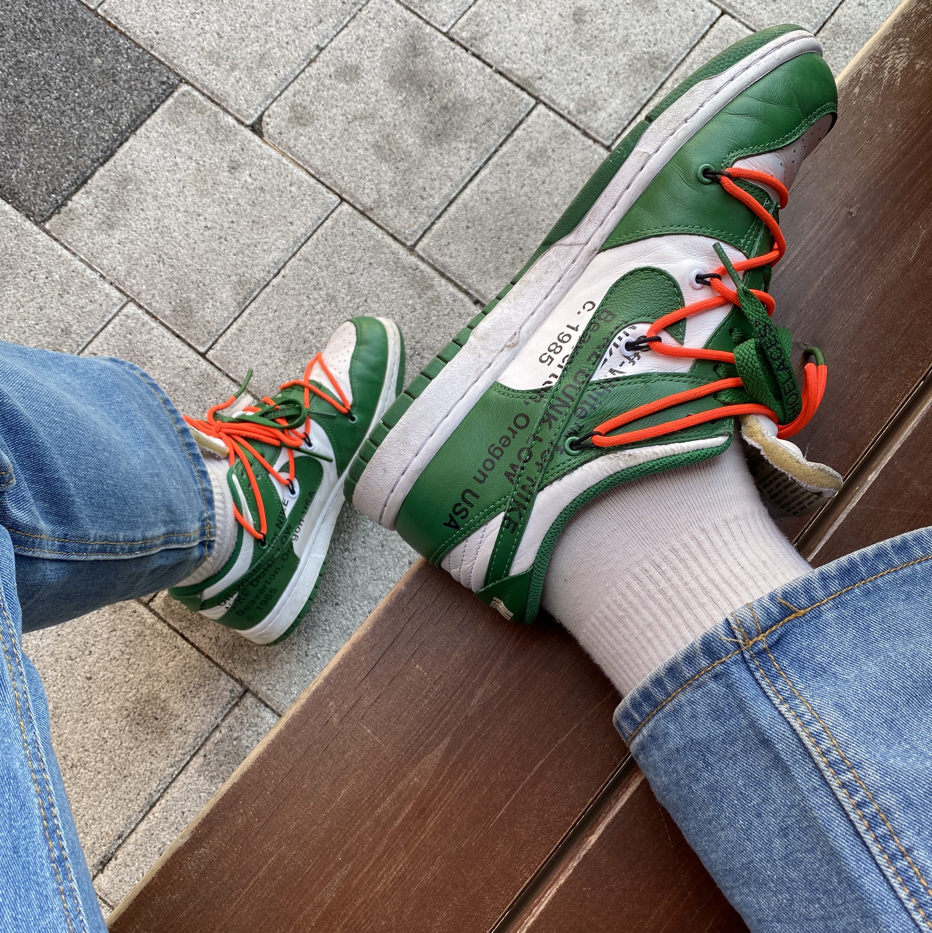 Nike x Off-White Dunk Low Pine Green 착용 스타일