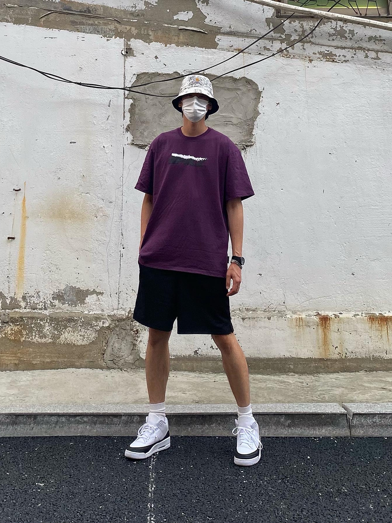 Jordan 3 x Fragment Retro SP White Black 착용 스타일 - 1