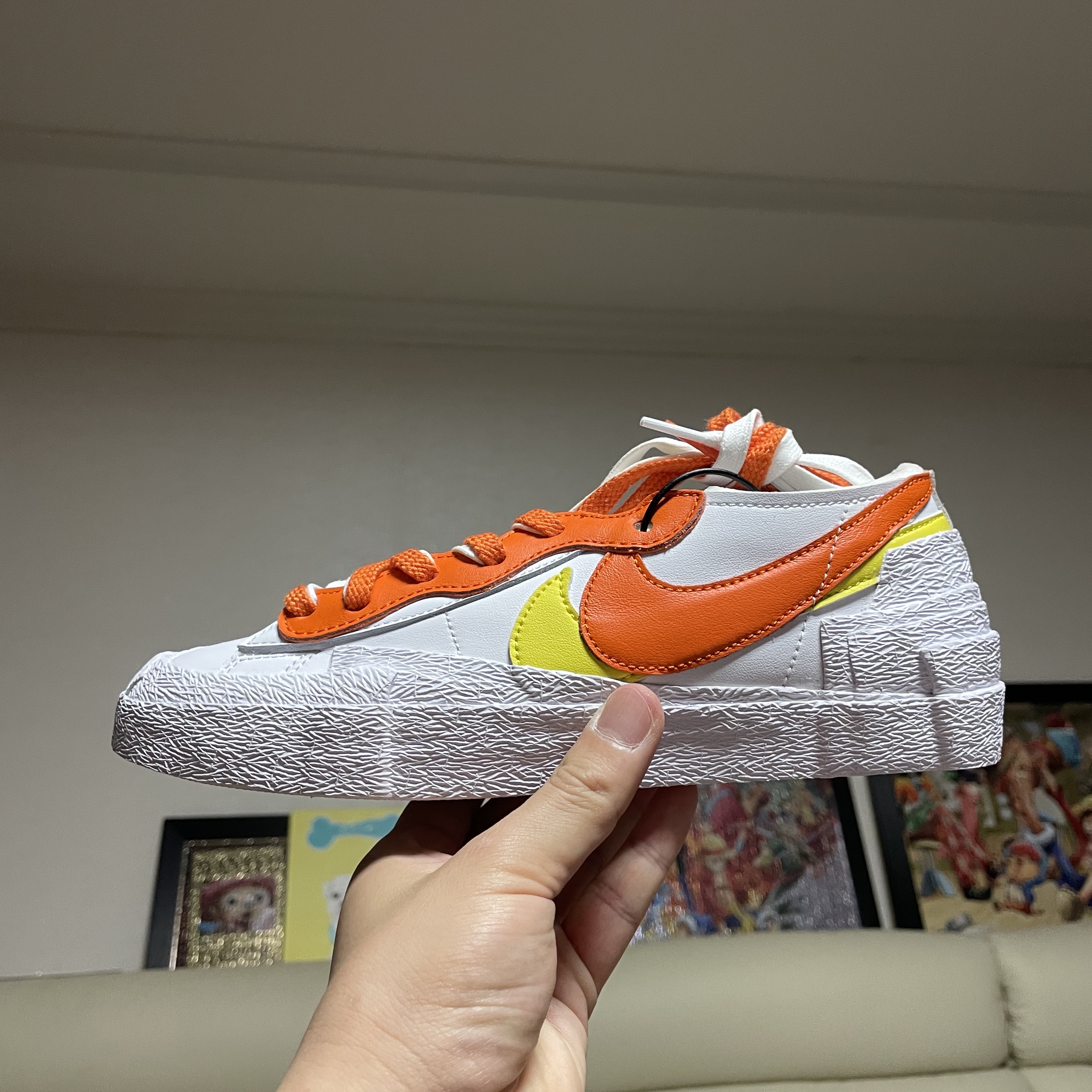 Nike x Sacai Blazer Low Magma Orange 착용 스타일 - 2