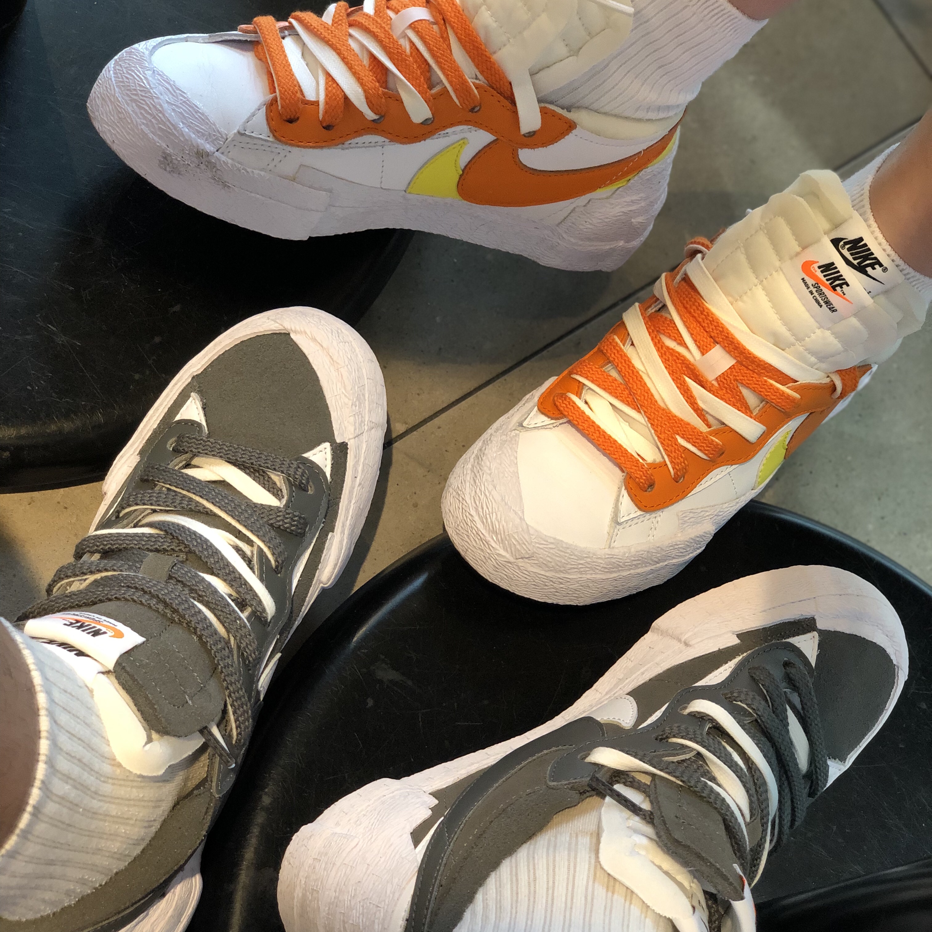 Nike x Sacai Blazer Low Iron Grey, Nike x Sacai Blazer Low Magma Orange 착용 스타일 - 2