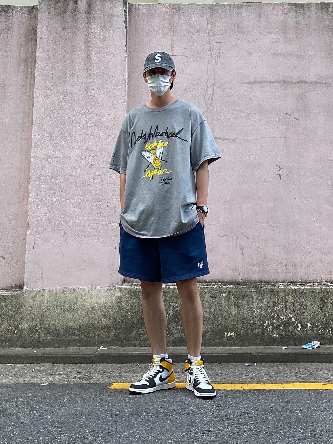 Supreme Pigment Print S Logo 6-Panel Black - 20SS, Jordan 1 Retro High OG Volt Gold 착용 스타일 - 2