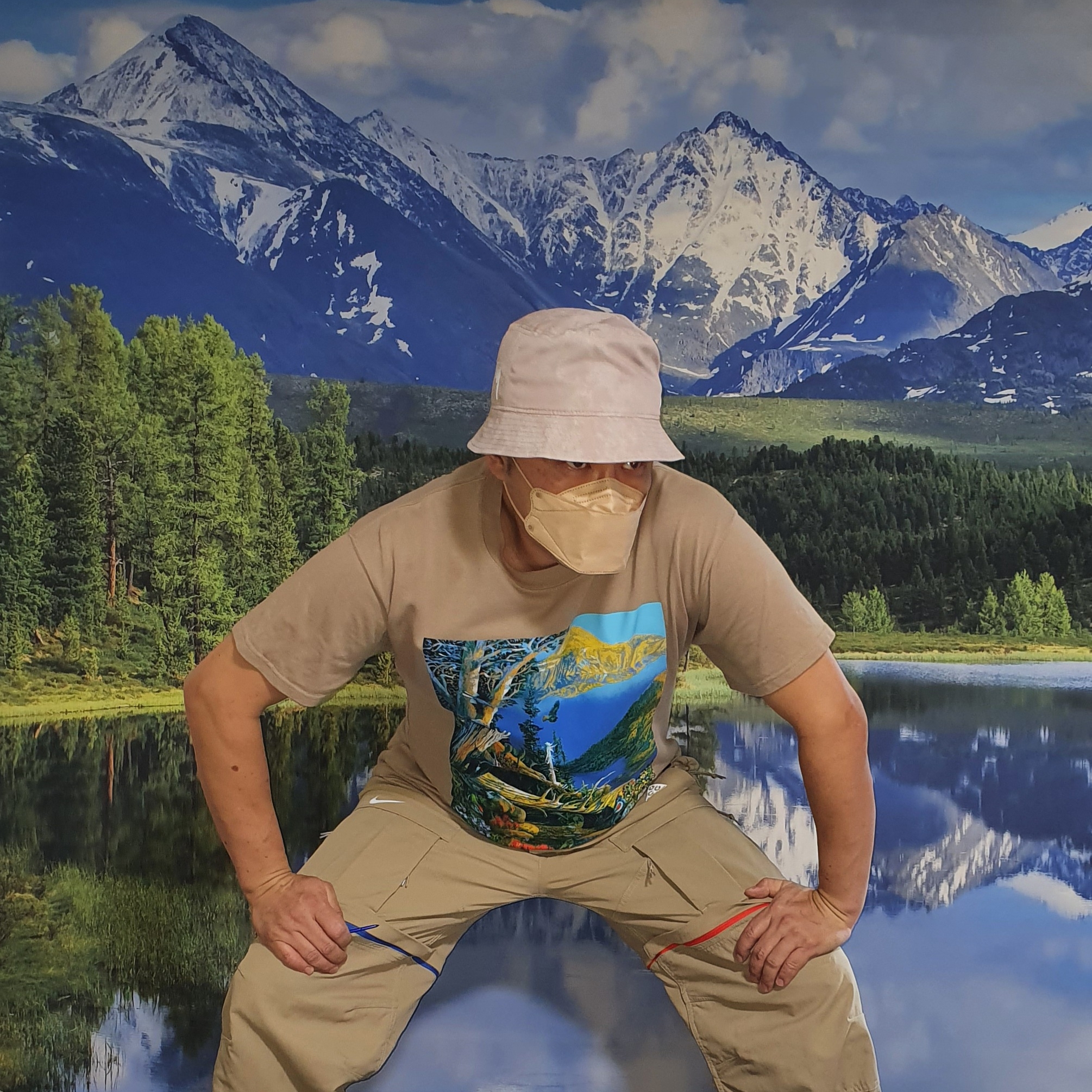 Nike ACG Smith Summit Pants Khaki - Asia, Nike NRG ACG Short Sleeve Crater Lake T-Shirt Khaki - Asia 착용 스타일