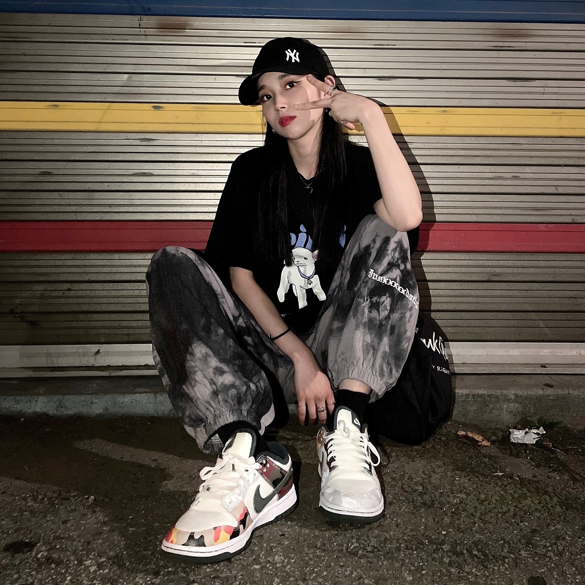 Nike Dunk Low SE Sail Multi Camo 착용 스타일 - 3