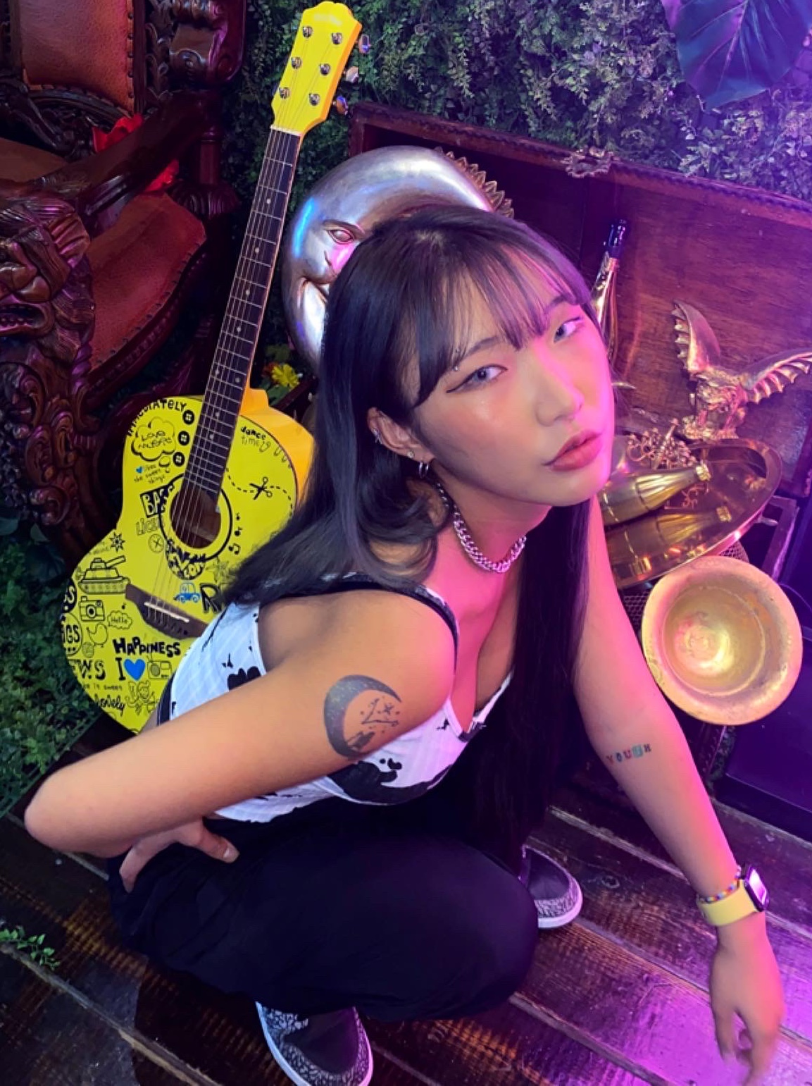 Jordan 1 Retro High Black Elephant Print 착용 스타일 - 2