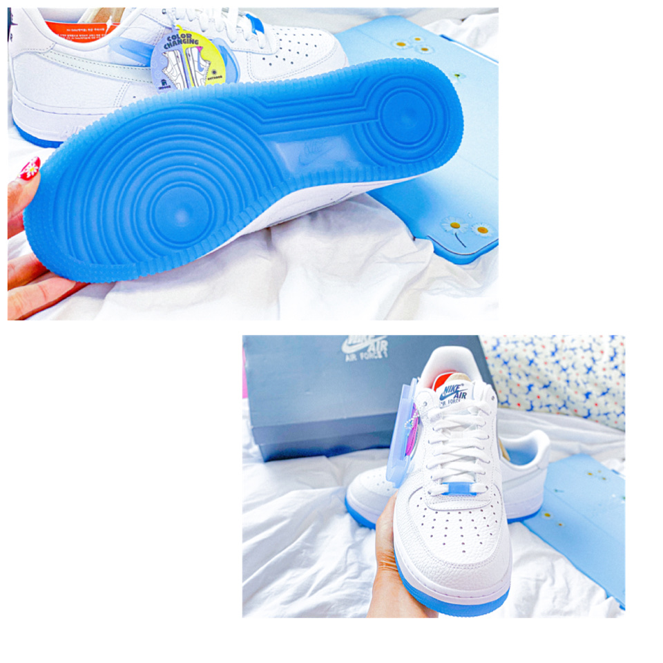 (W) Nike Air Force 1 '07 LX White University Blue 착용 스타일 - 4