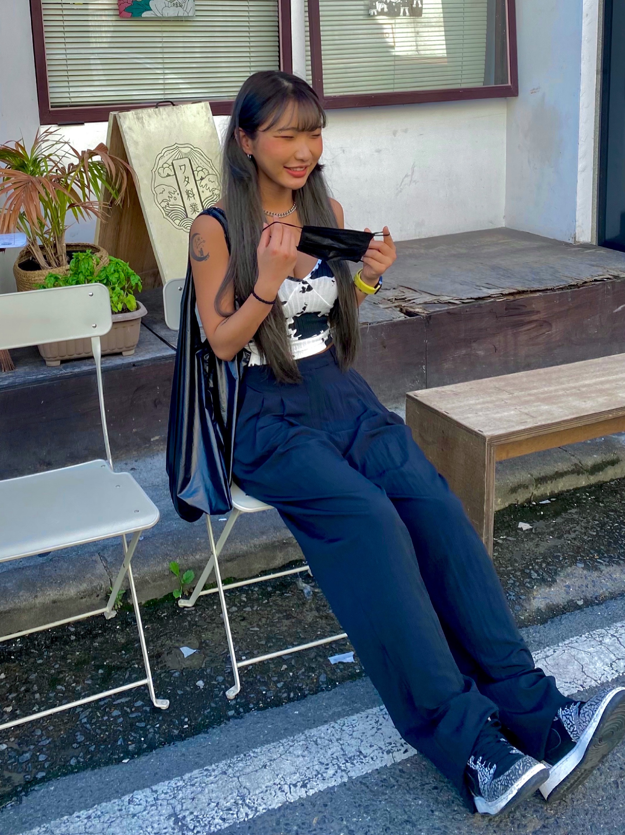 Jordan 1 Retro High Black Elephant Print 착용 스타일 - 1