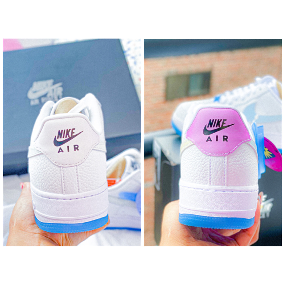 (W) Nike Air Force 1 '07 LX White University Blue 착용 스타일 - 5