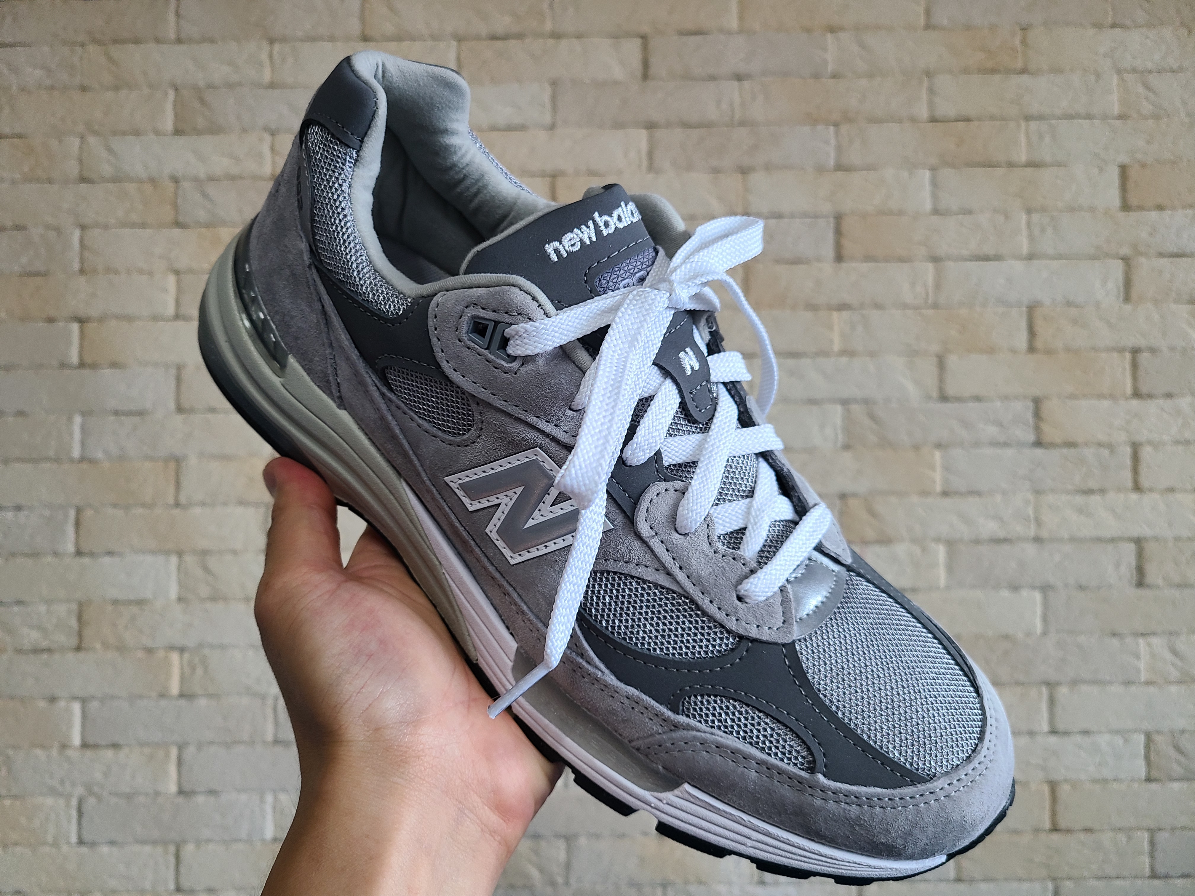 New Balance 992 Made in USA Grey - D Standard 착용 스타일 - 5