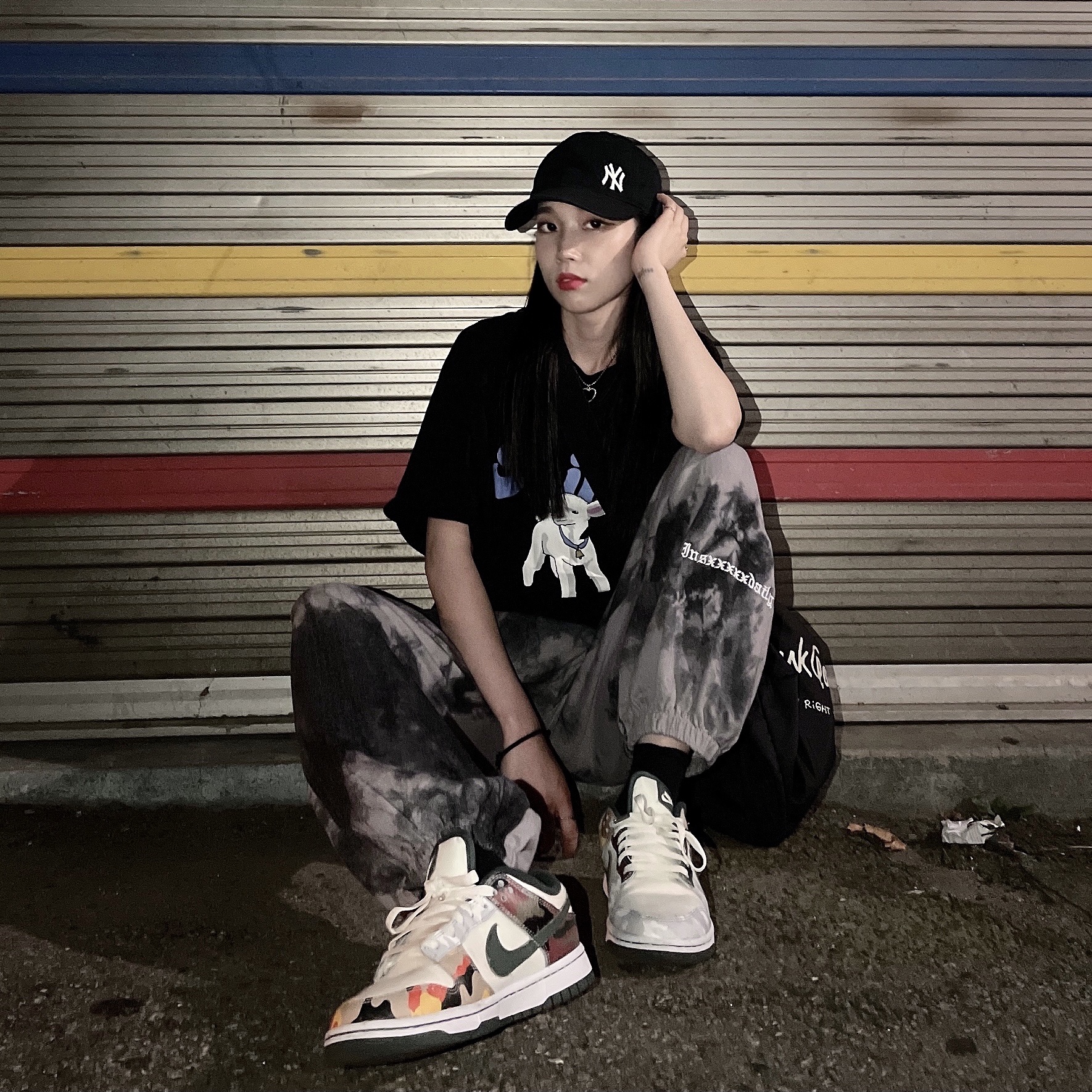 Nike Dunk Low SE Sail Multi Camo 착용 스타일 - 2