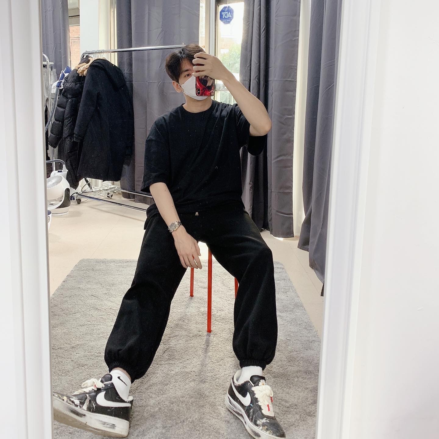 Nike x Peaceminusone Air Force 1 Low Para-Noise 착용 스타일