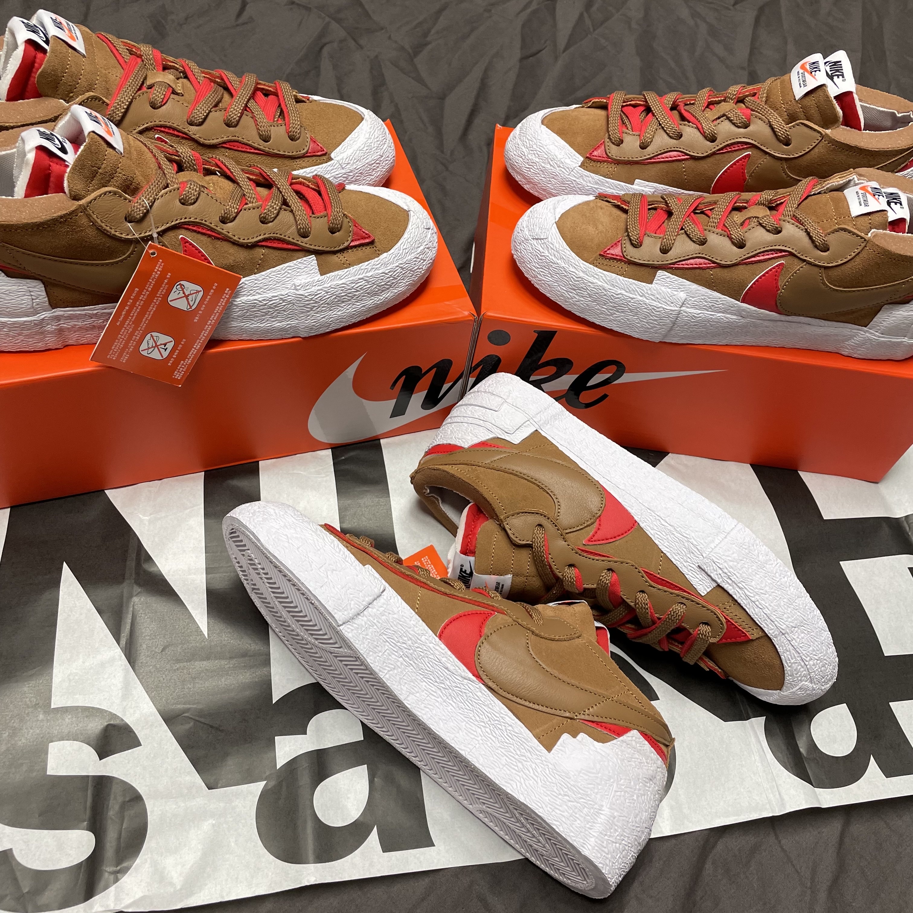 Nike x Sacai Blazer Low British Tan 착용 스타일