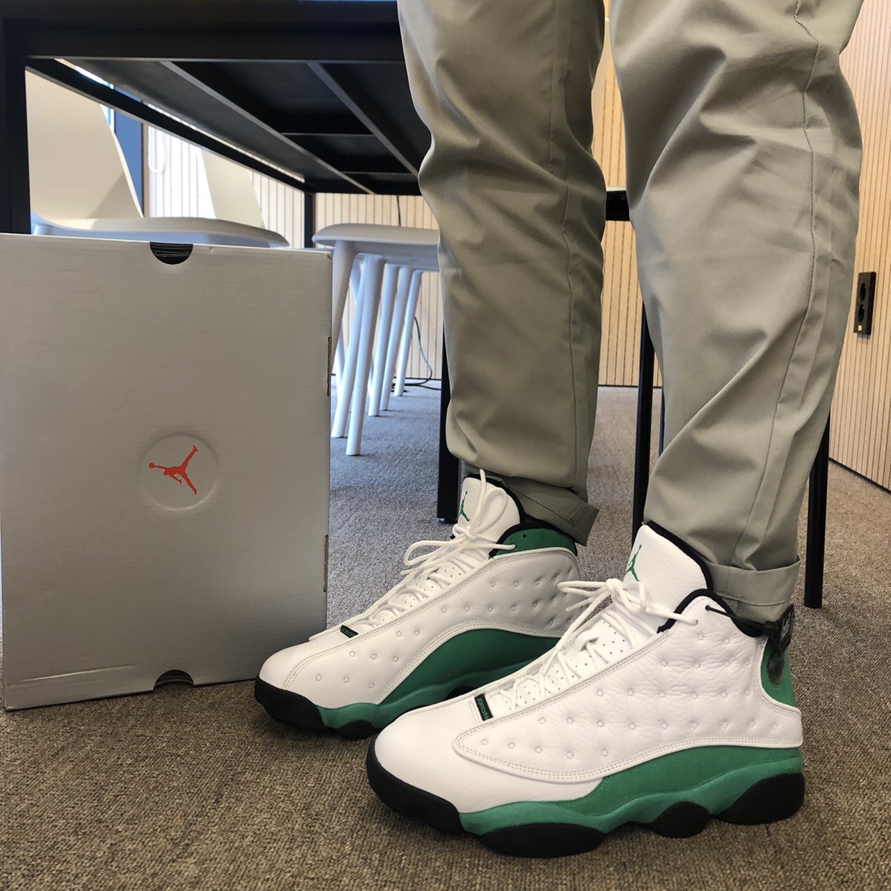 Jordan 13 Retro Lucky Green 착용 스타일 - 1