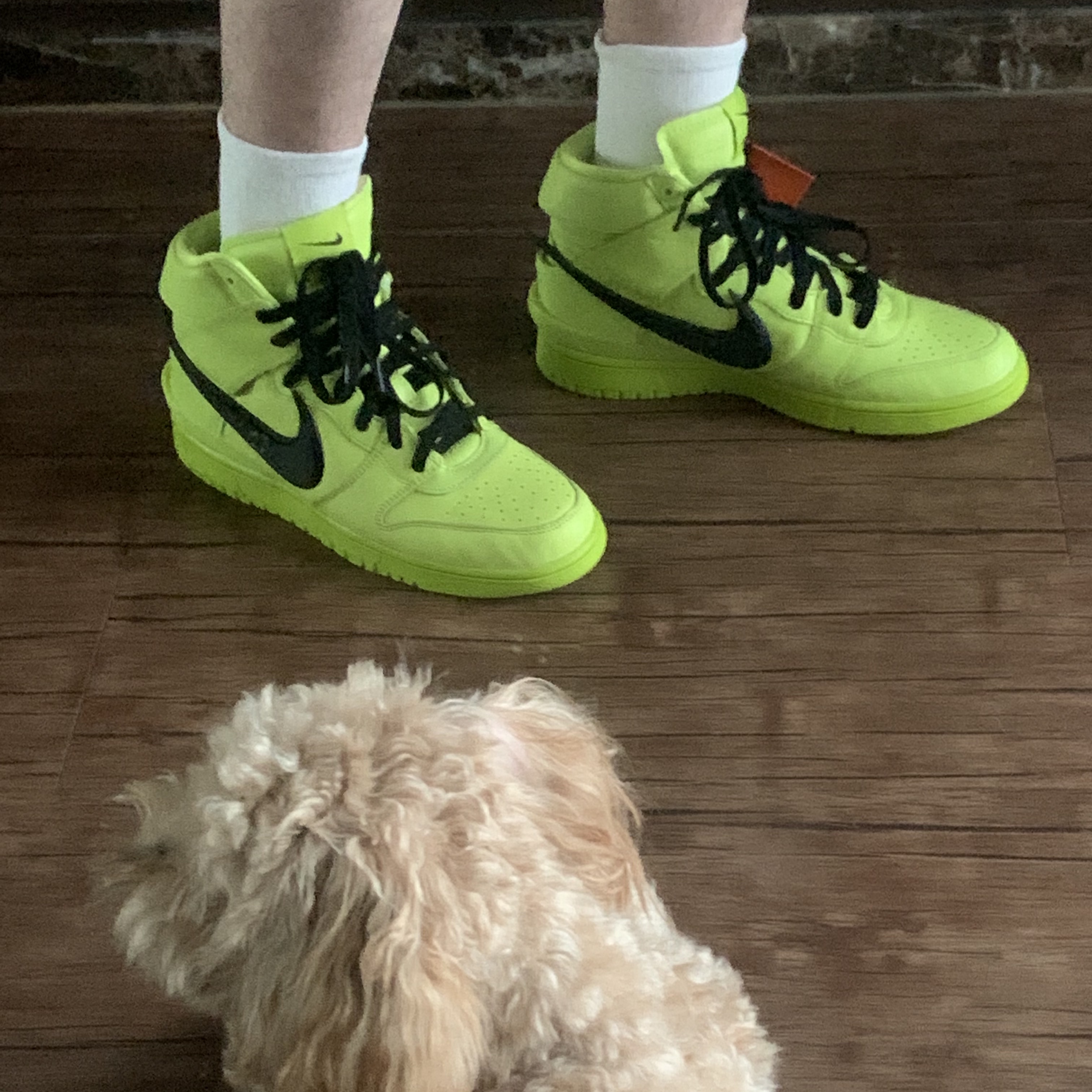 Nike x Ambush Dunk High Flash Lime 착용 스타일 - 1