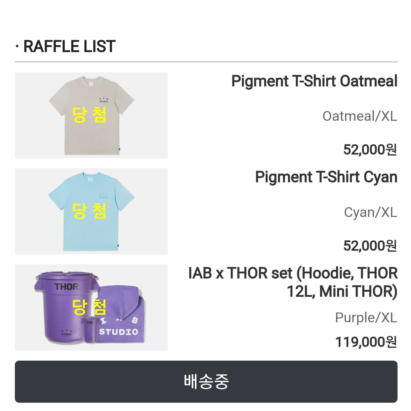 IAB Studio x Thor Set Purple, IAB Studio Pigment T-Shirt Cyan 착용 스타일