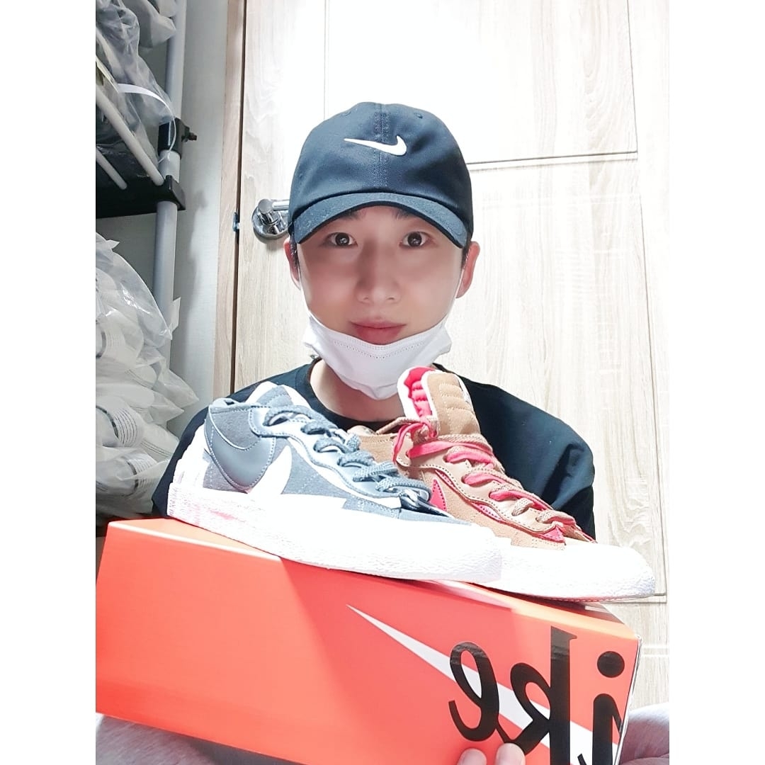 Nike x Sacai Blazer Low Iron Grey, Nike x Sacai Blazer Low British Tan 착용 스타일