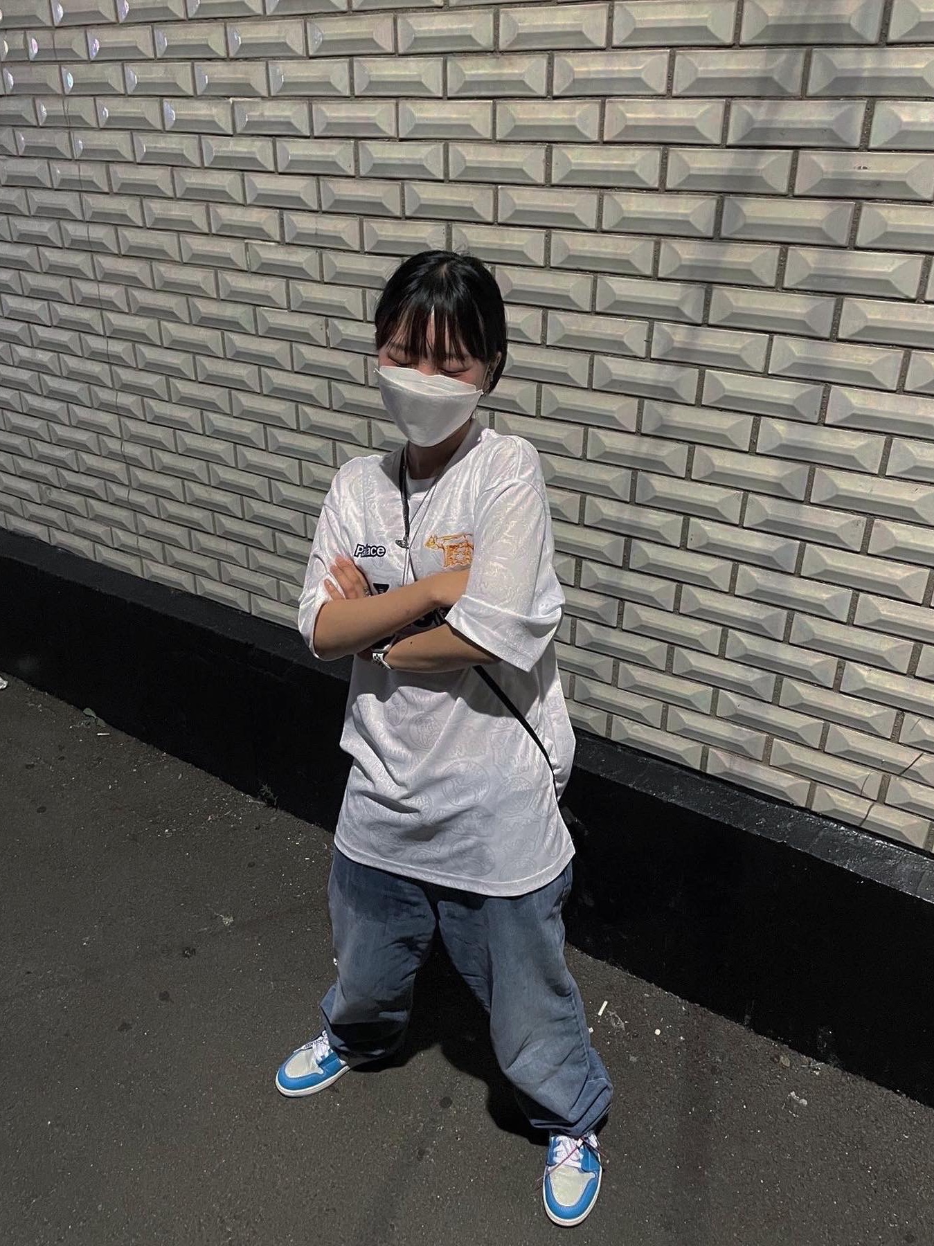 Palace Palasonic T-Shirt White - 21SS, Jordan 1 x Off-White Retro High University Blue 착용 스타일