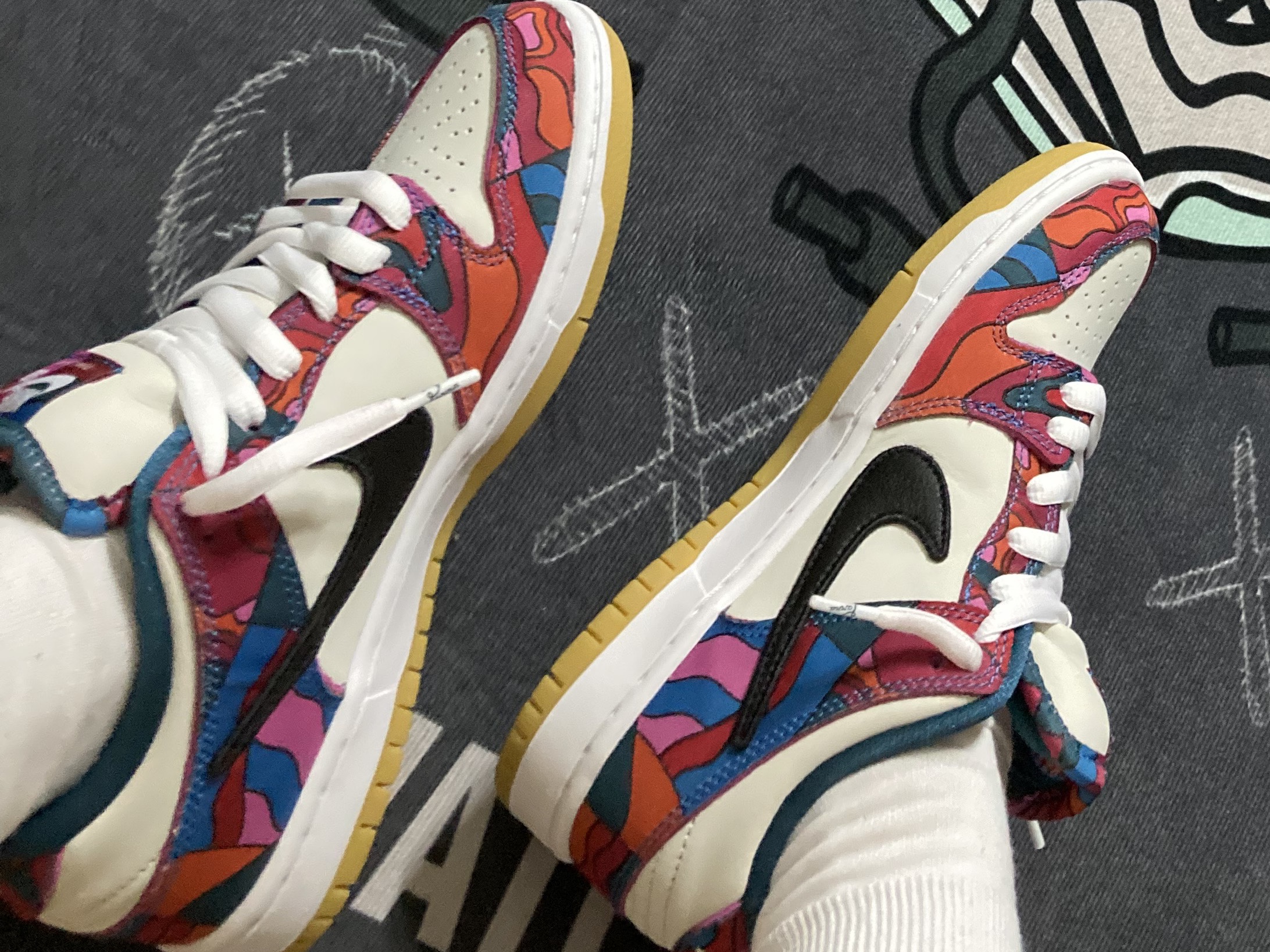 Nike x Parra SB Dunk Low Pro Abstract Art 착용 스타일 - 2