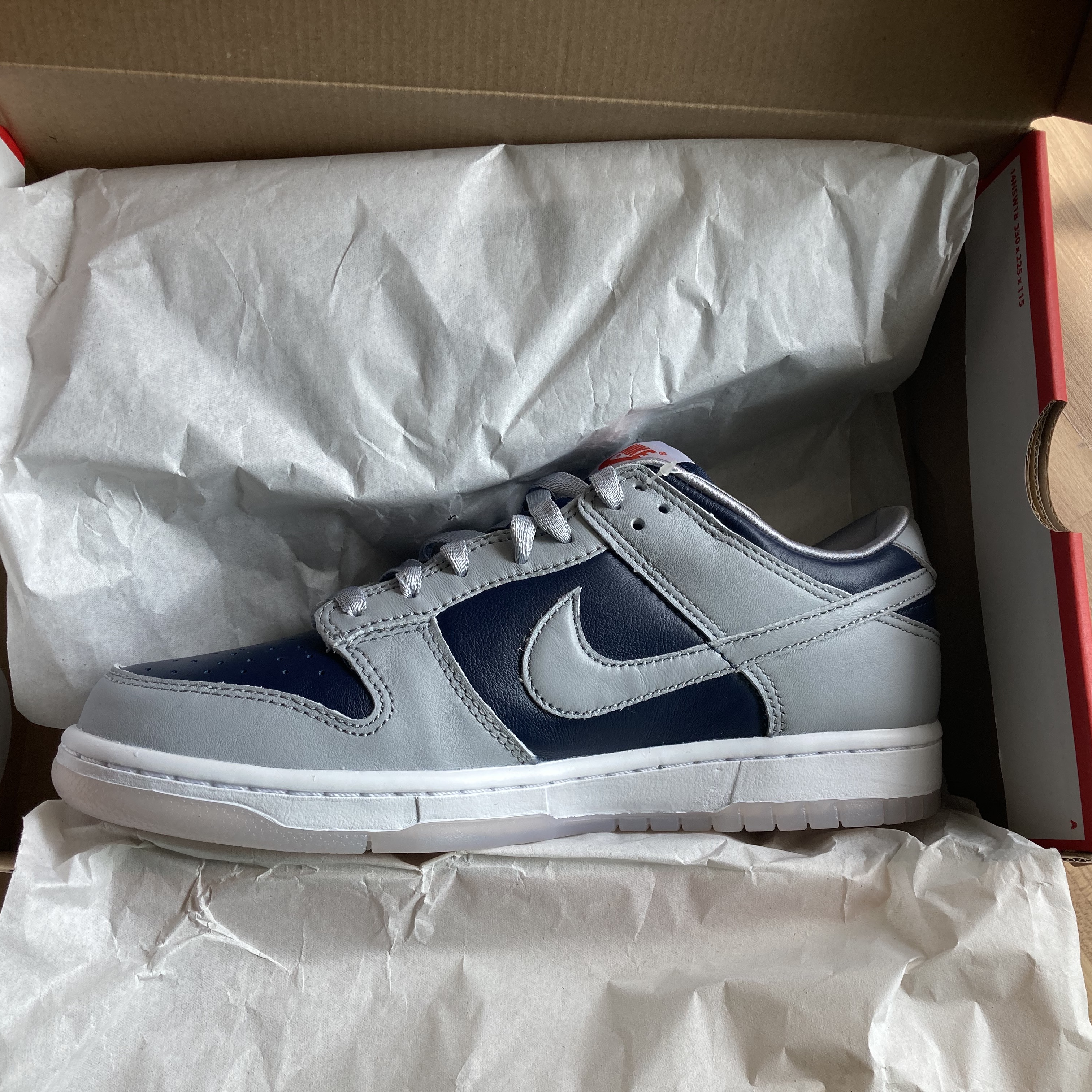(W) Nike Dunk Low SP College Navy, Nike Dunk Low Retro Hyper Cobalt 착용 스타일 - 1