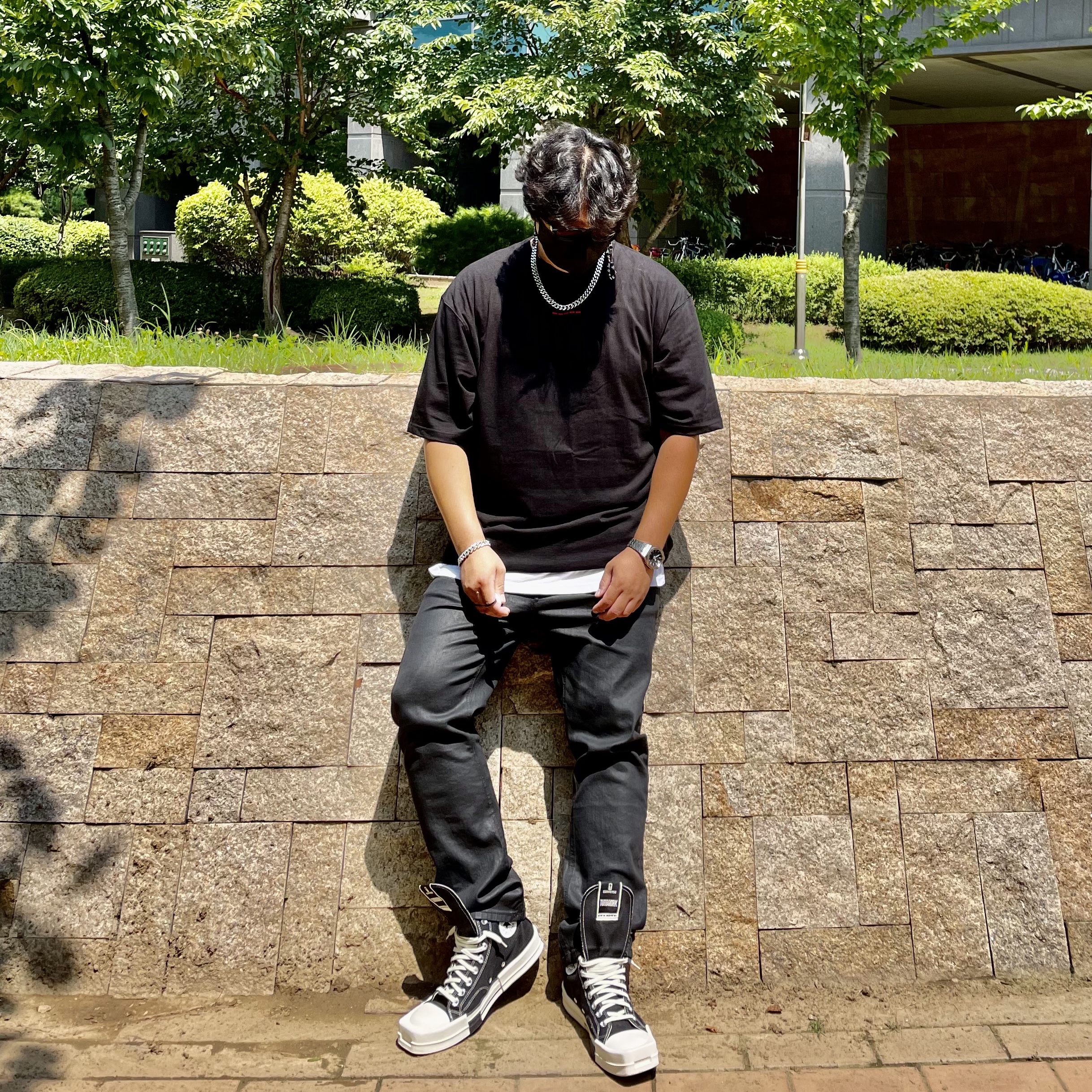 Converse x Drkshdw Turbodrk Chuck 70 Hi Black 착용 스타일 - 3