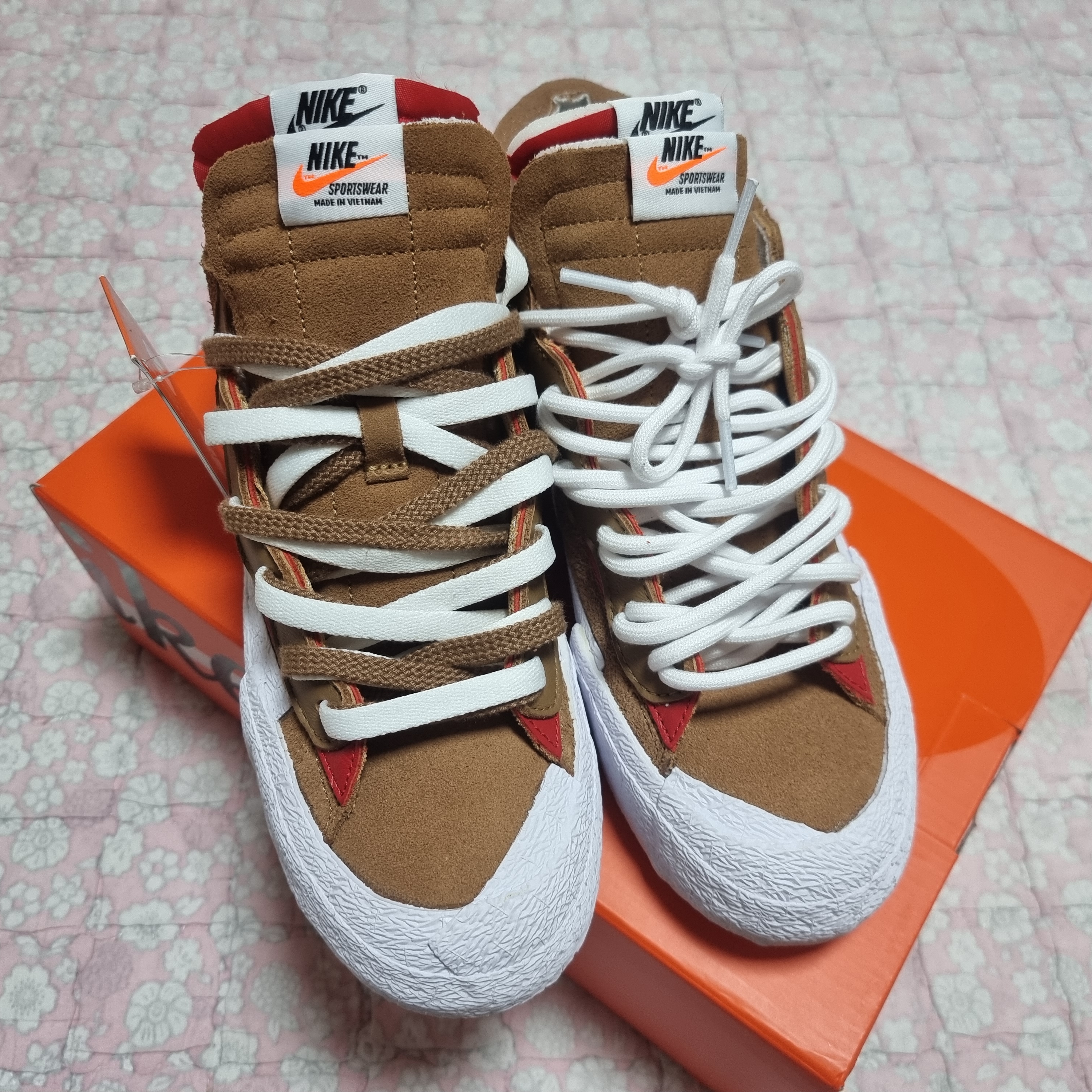 Nike x Sacai Blazer Low British Tan 착용 스타일