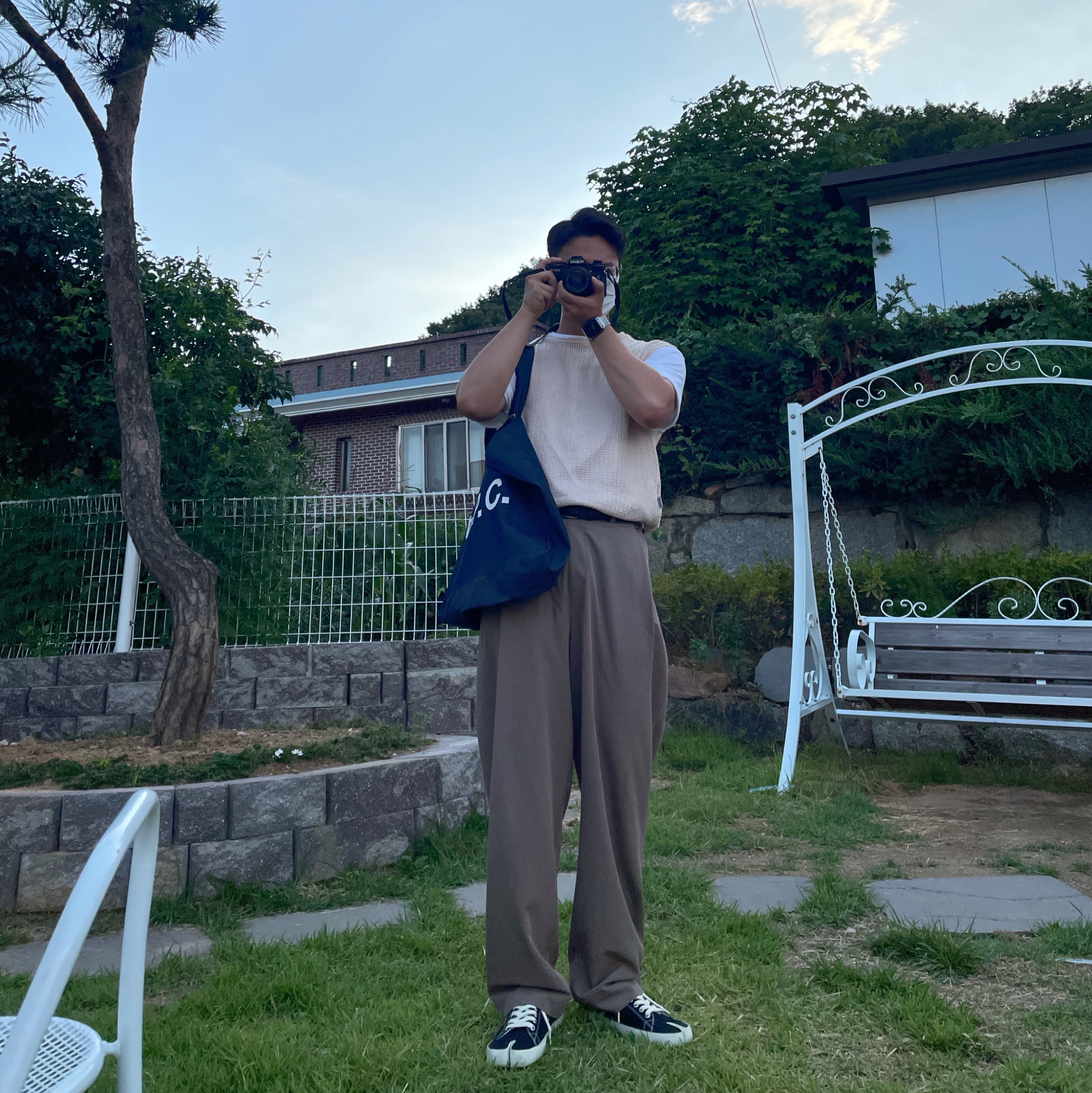 Maison Margiela Tabi Low Black 착용 스타일 - 1