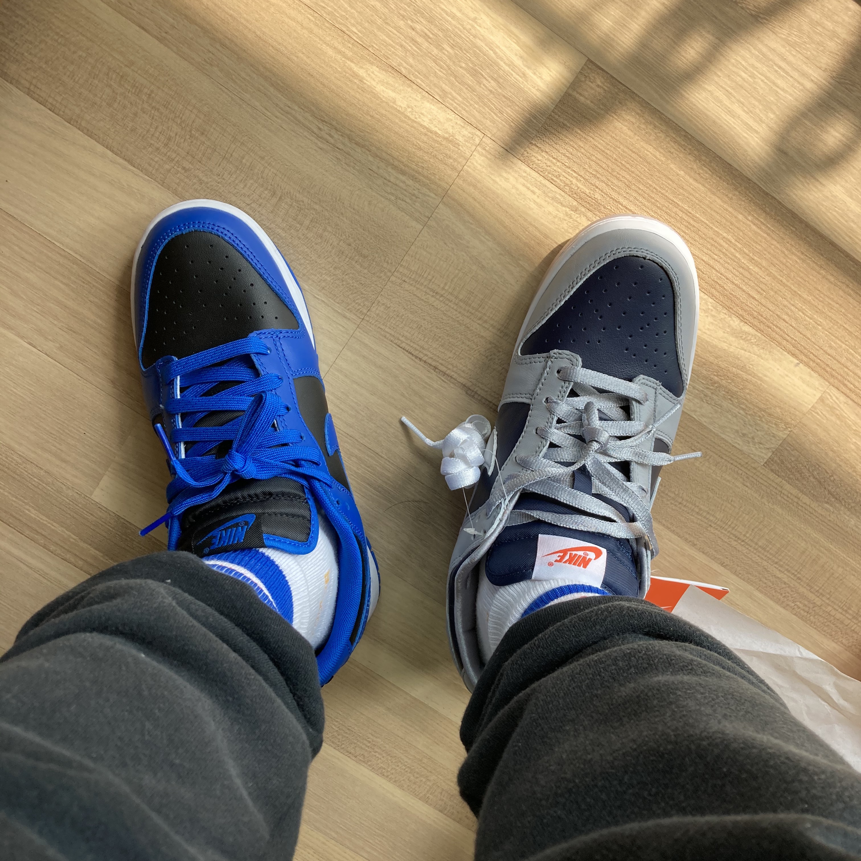 (W) Nike Dunk Low SP College Navy, Nike Dunk Low Retro Hyper Cobalt 착용 스타일 - 4