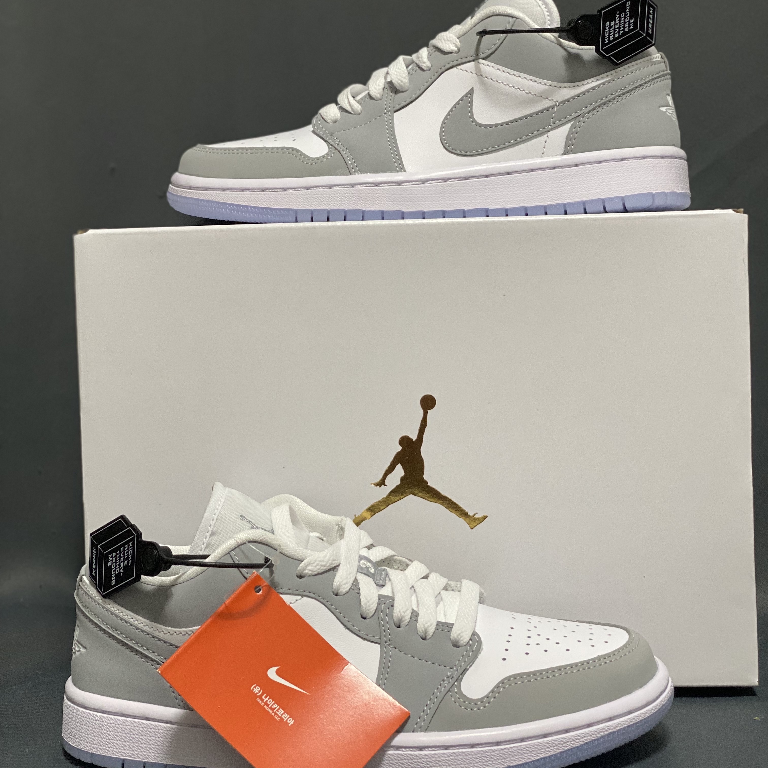 (W) Jordan 1 Low White Wolf Grey 착용 스타일 - 3
