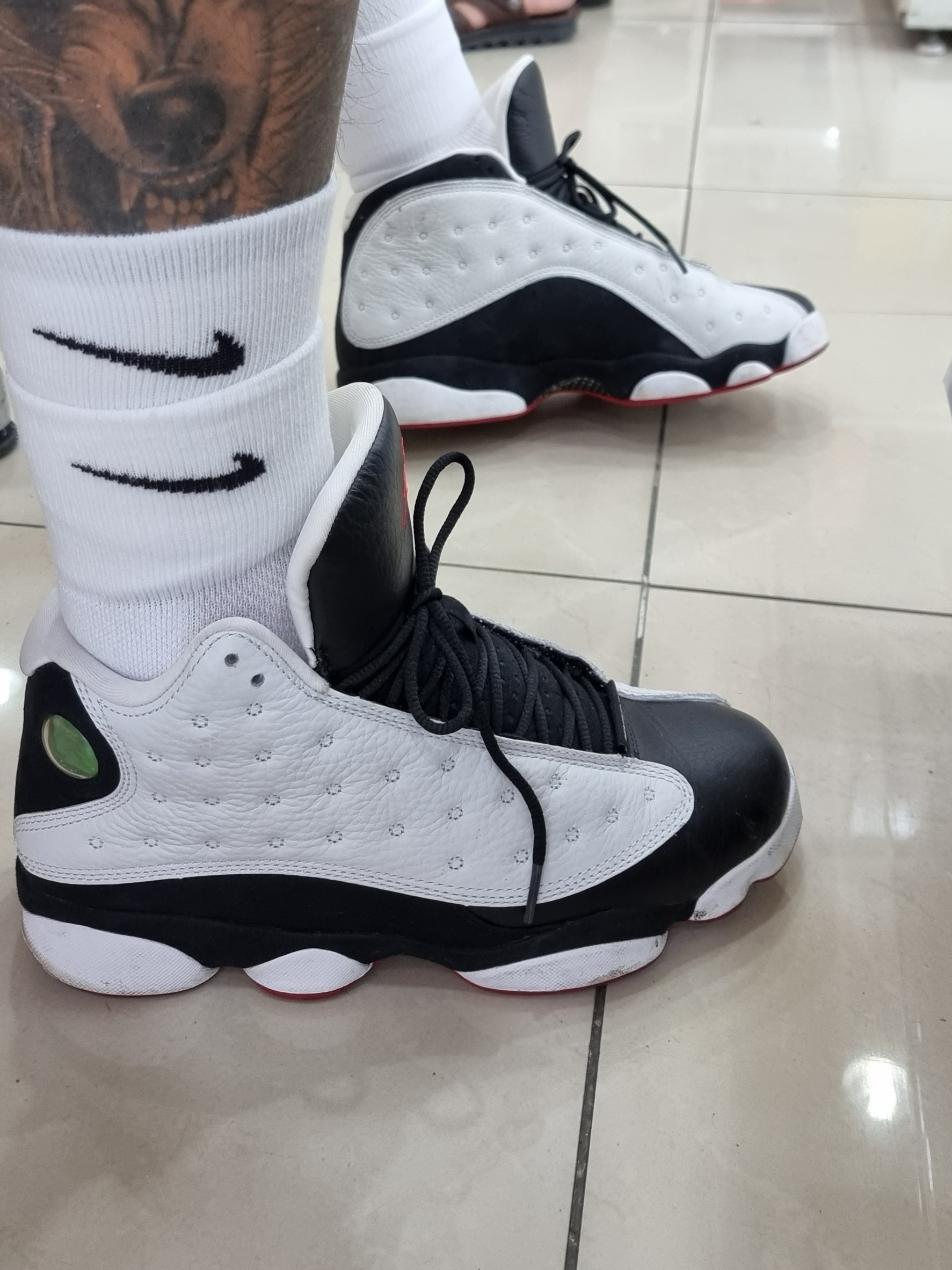 Jordan 13 Retro He Got Game 2013, Nike x Matthew M Williams NRG Socks White 착용 스타일 - 2