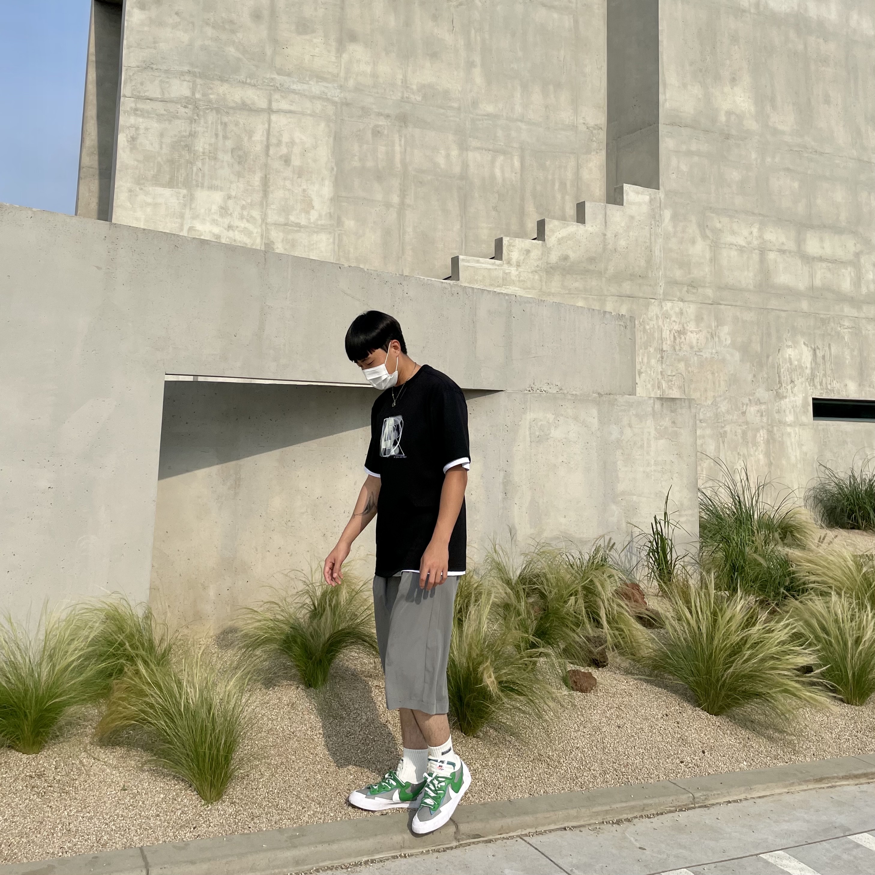 Nike x Sacai Blazer Low Classic Green 착용 스타일