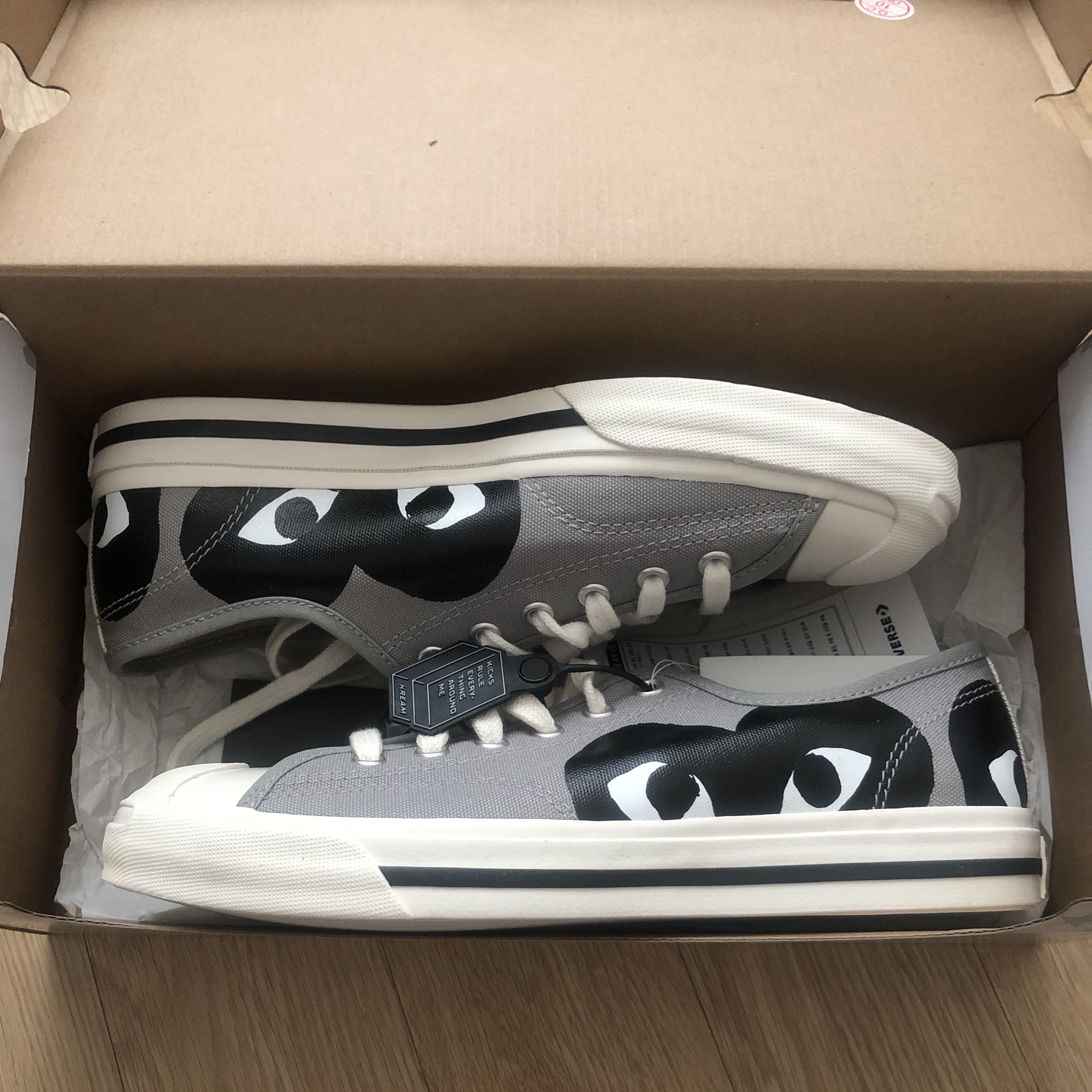 Converse x Play Comme des Garcons Jack Purcell Drizzle Black 착용 스타일