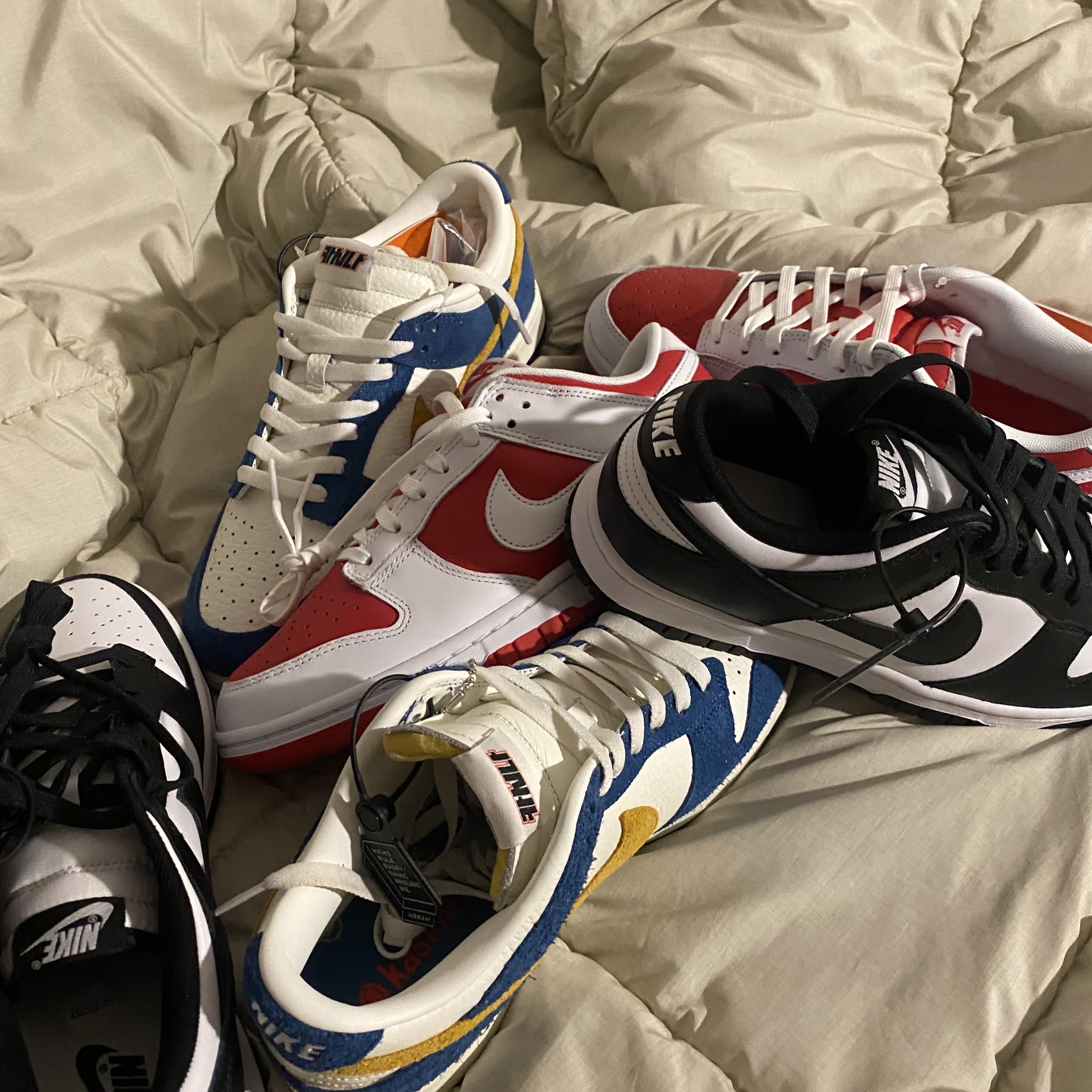 Nike Dunk Low Retro Championship Red, Nike Dunk Low Retro Black 착용 스타일