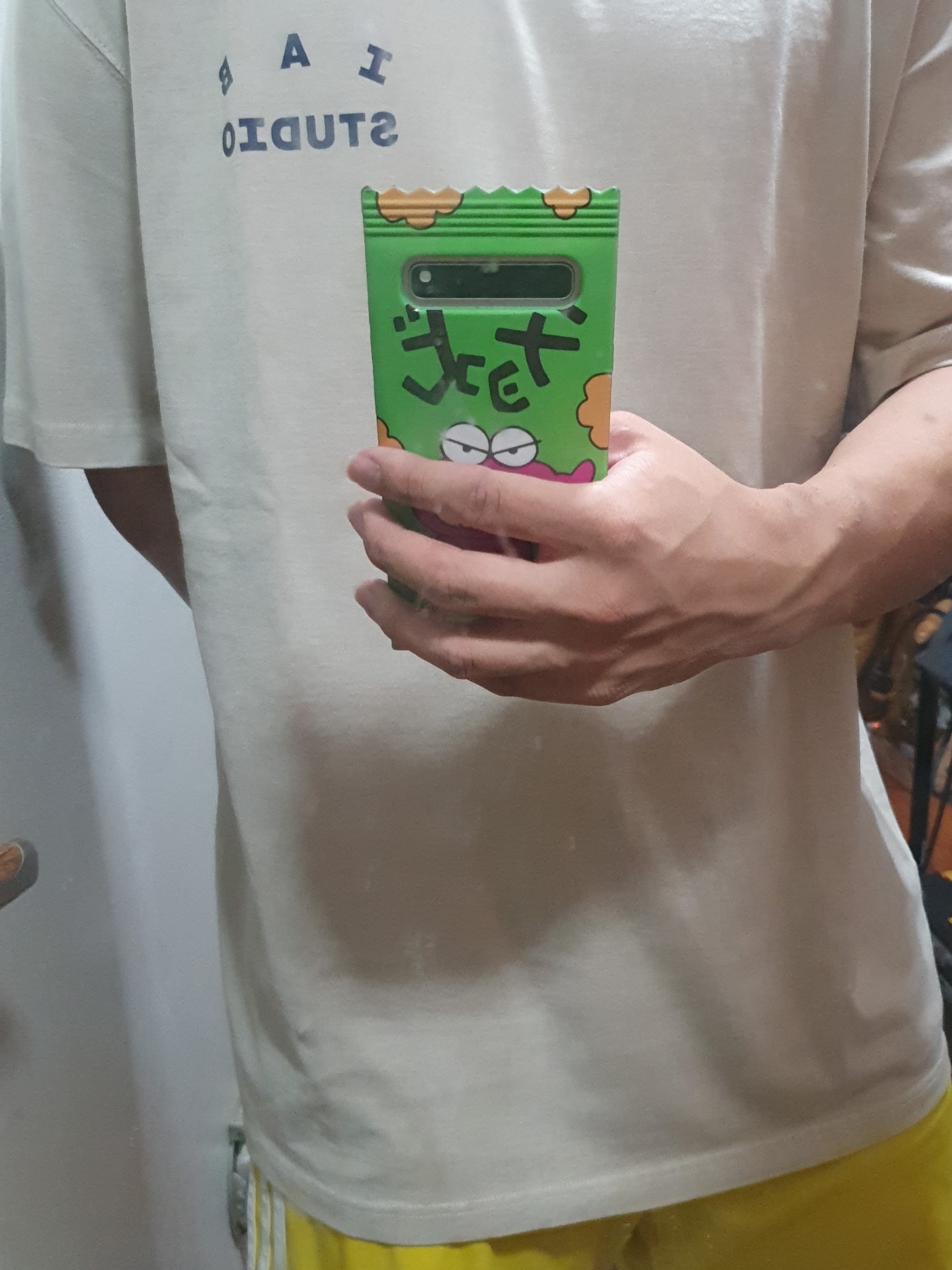 IAB Studio Pigment T-Shirt Oatmeal, IAB Studio Pigment T-Shirt Black 착용 스타일 - 2
