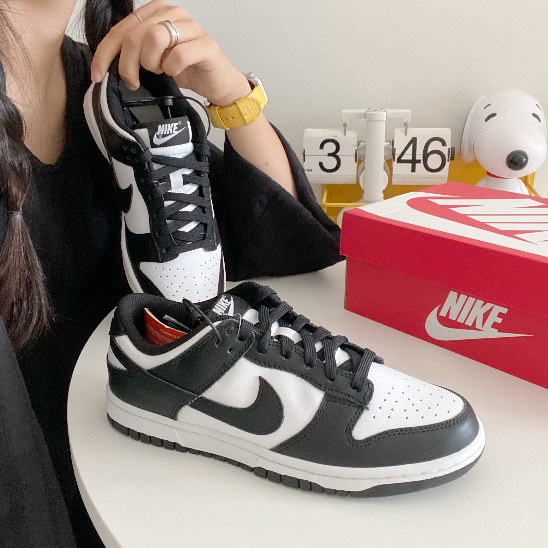 (W) Nike Dunk Low Black 착용 스타일
