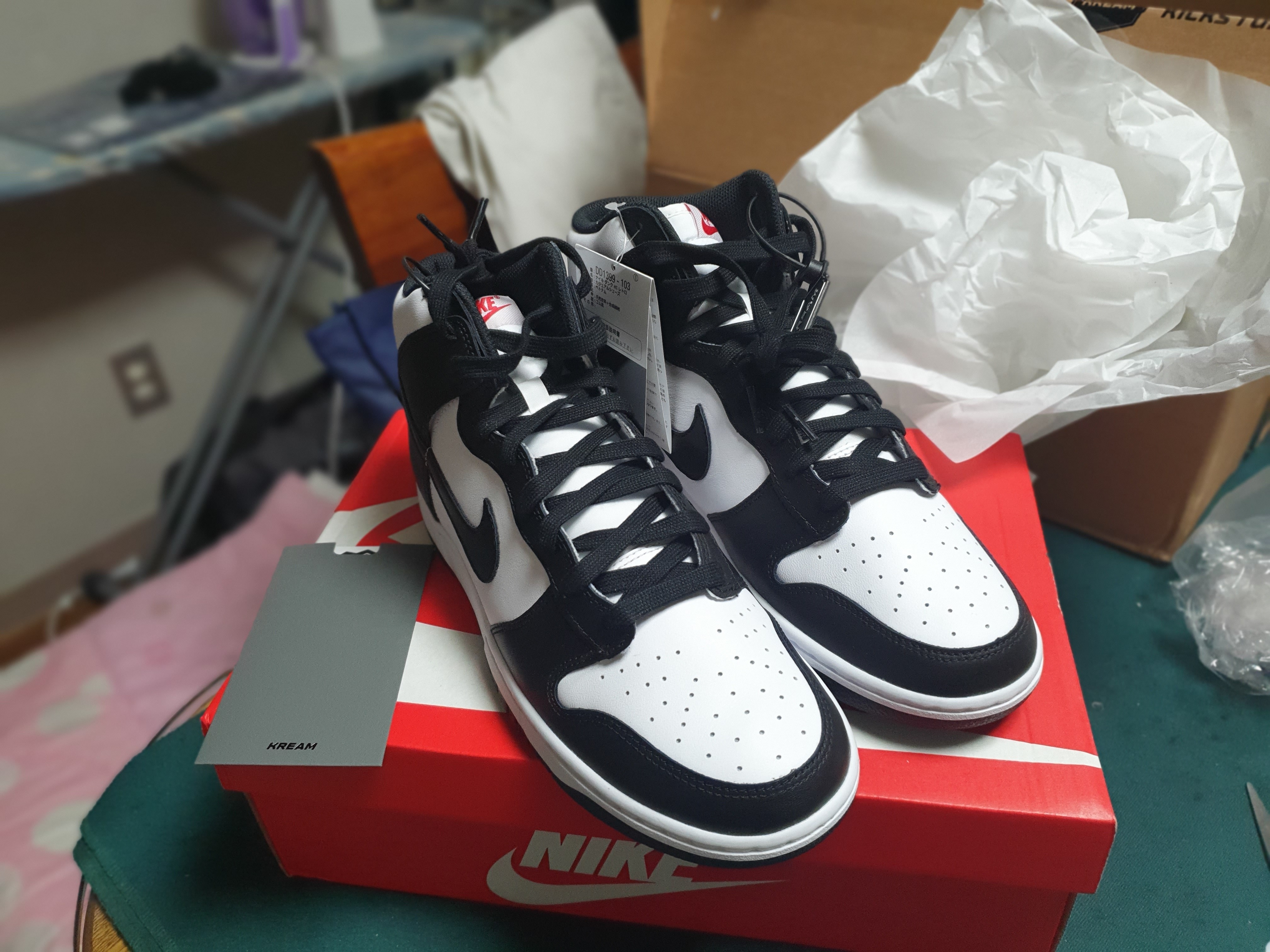 Nike Dunk High Retro Black and White 착용 스타일 - 1