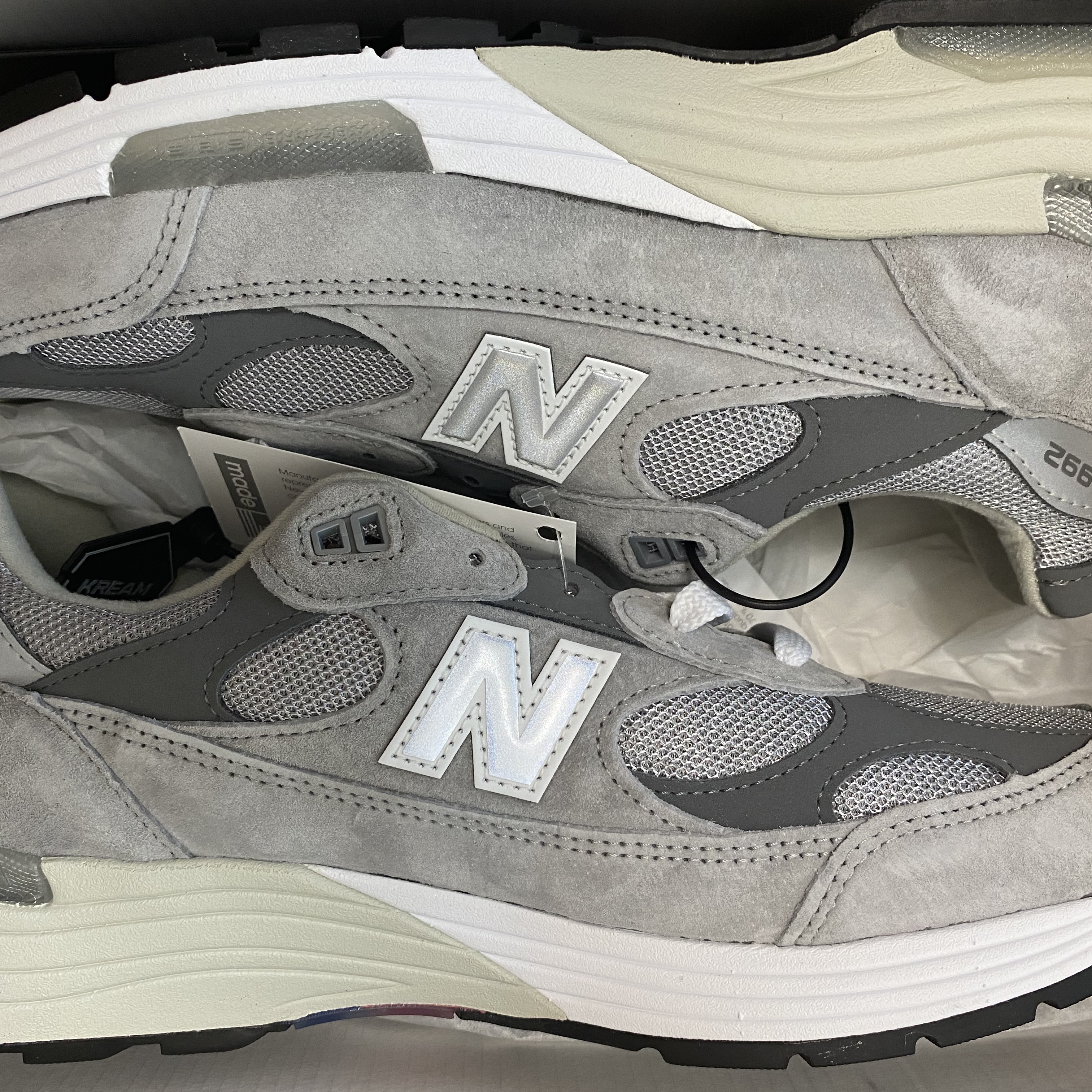 New Balance 992 Made in USA Grey - D Standard 착용 스타일 - 2