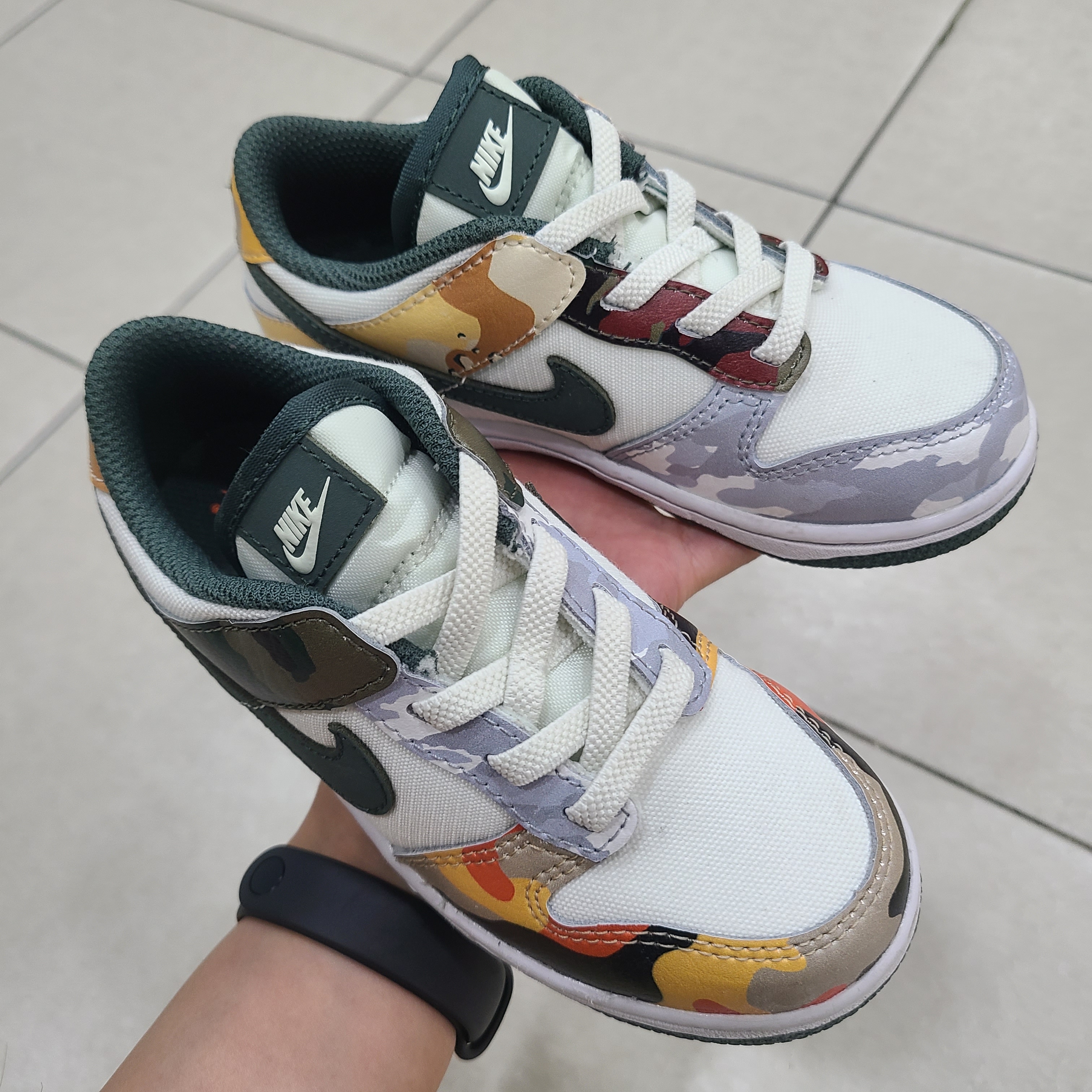 (GS) Nike Dunk Low SE Sail Multi Camo, (TD) Nike Dunk Low SE Sail Multi Camo 착용 스타일 - 3