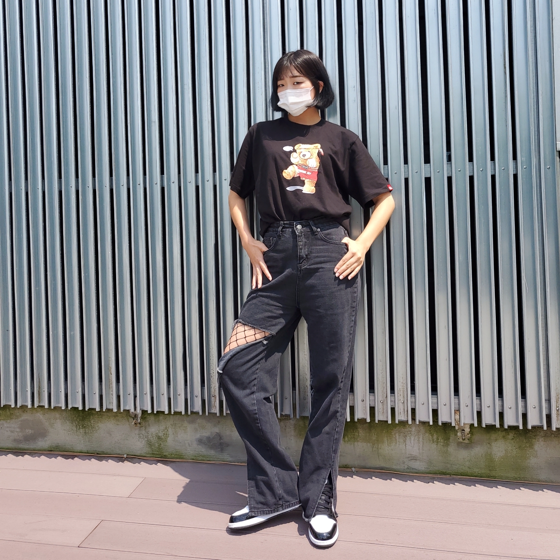 Jordan 1 Mid SE ASW Black, (GS) Jordan 1 Mid SE ASW Black 착용 스타일