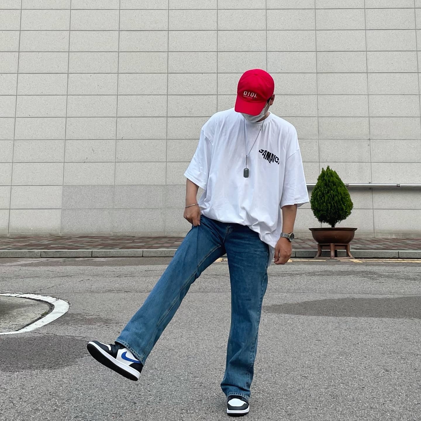 Jordan 1 Mid Racer Blue 착용 스타일 - 2