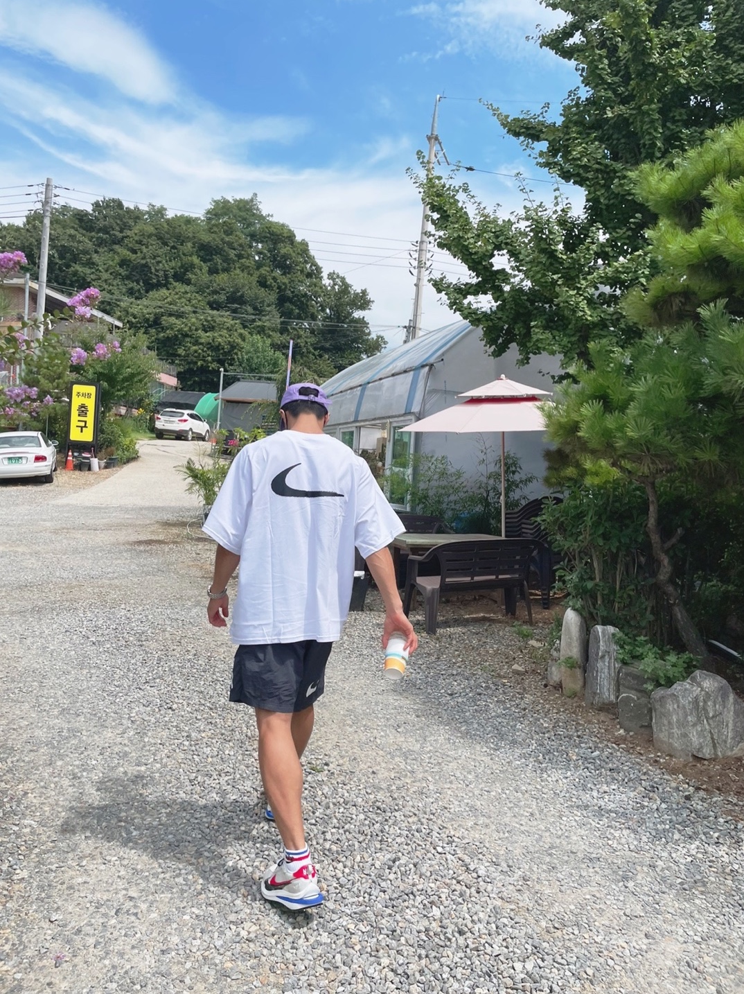 Supreme Leather Camp Cap Lavender - 21SS, Nike x Stussy Water Shorts Off Noir 착용 스타일 - 3