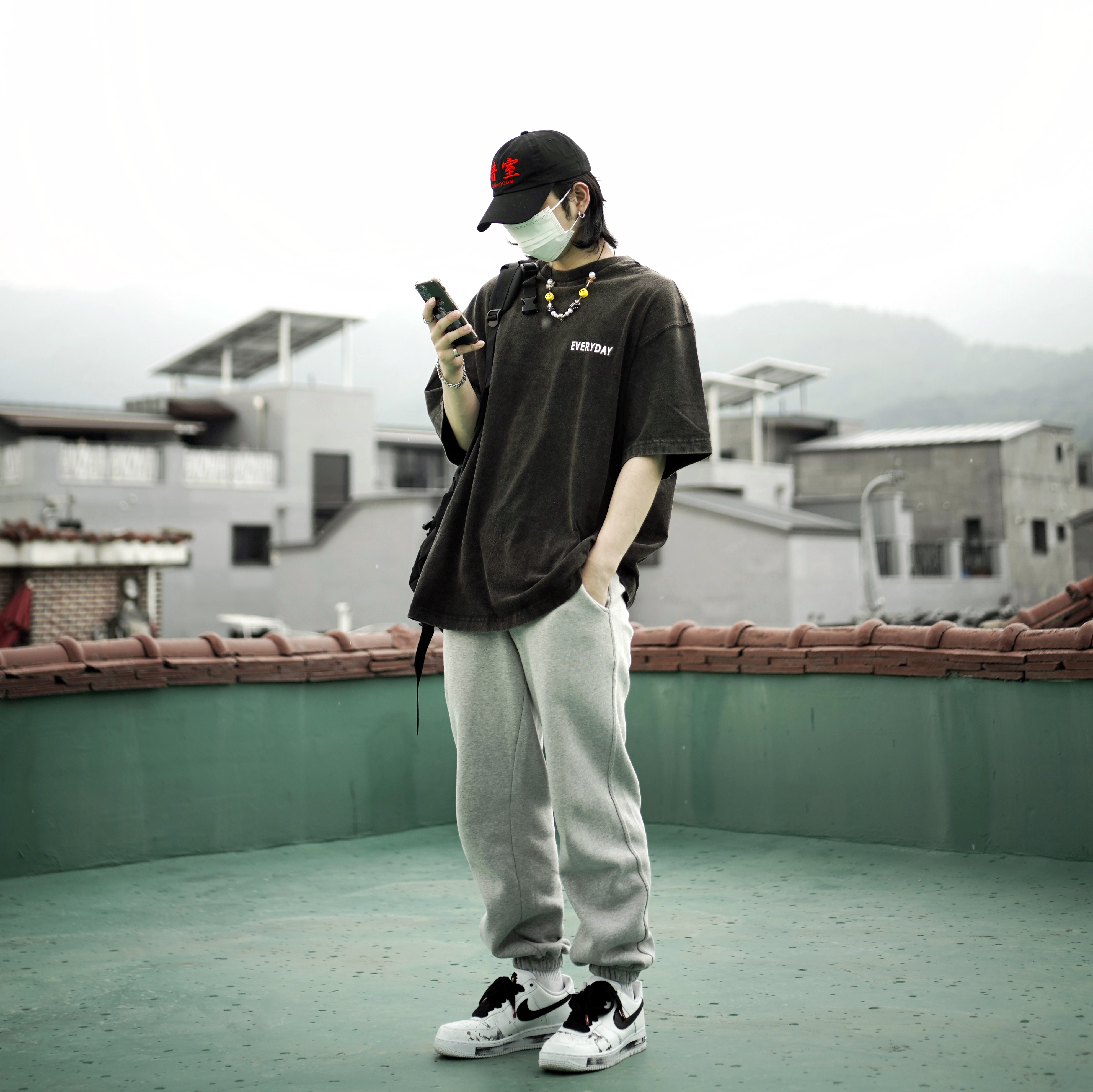 Nike x Peaceminusone Air Force 1 Low Para-Noise 2.0 착용 스타일