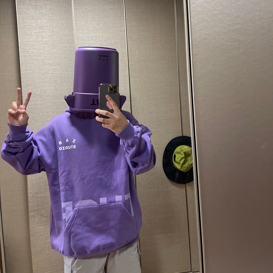 IAB Studio x Thor Hoodie Purple, IAB Studio x Thor Round Container Purple (12L & Mini) 착용 스타일 - 1