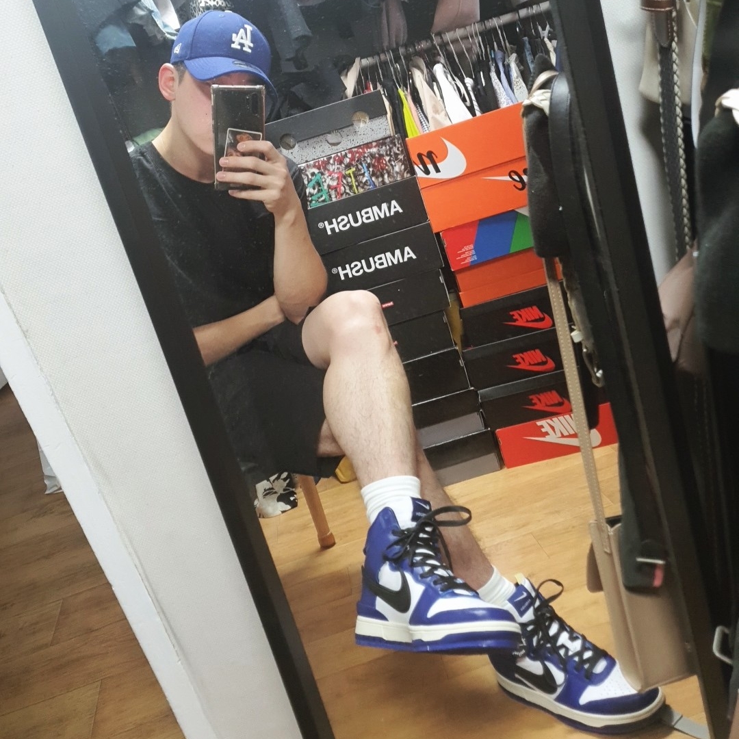 Nike x Ambush Dunk High Deep Royal Blue 착용 스타일
