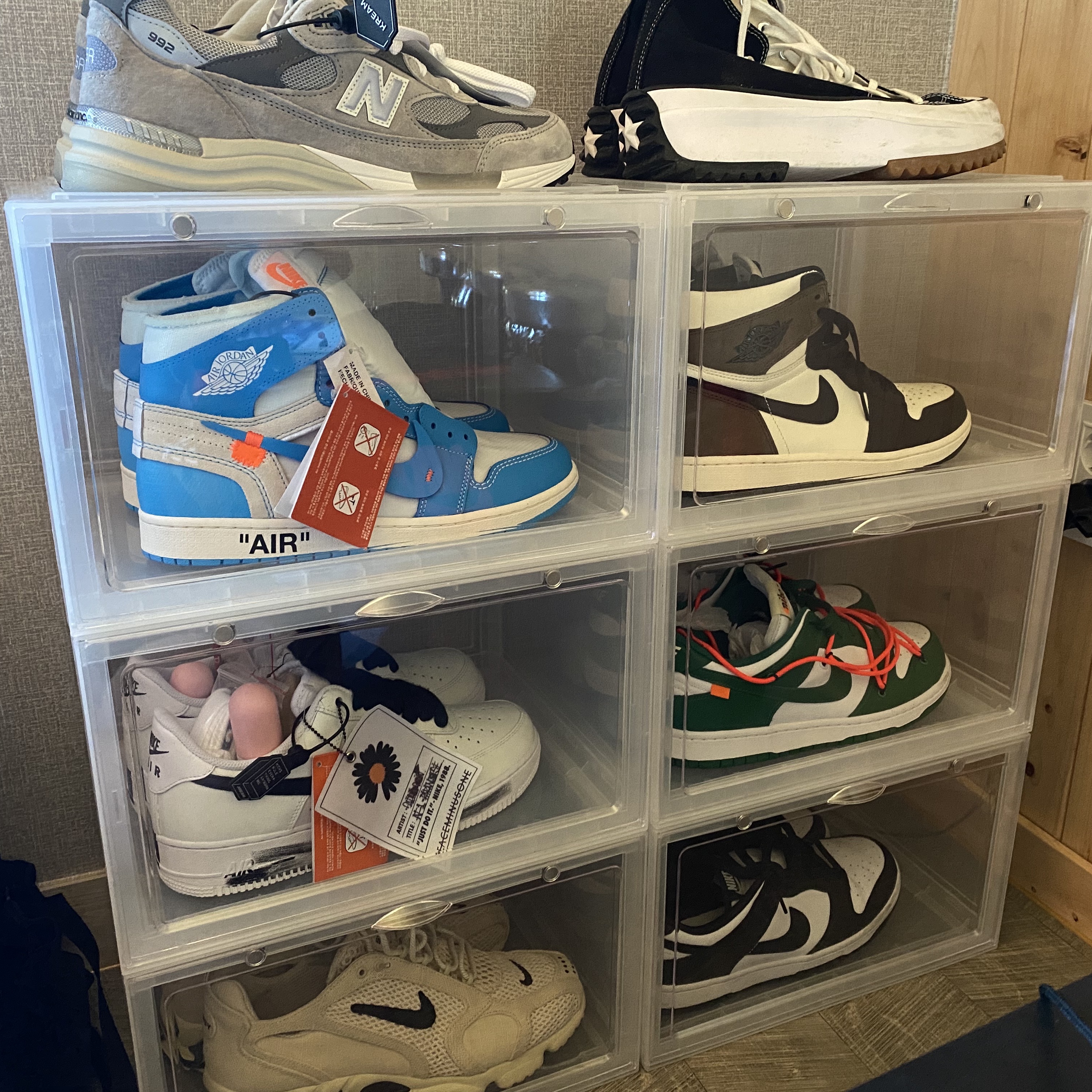 Jordan 1 x Off-White Retro High University Blue, Jordan 1 Retro High OG Black Mocha 착용 스타일