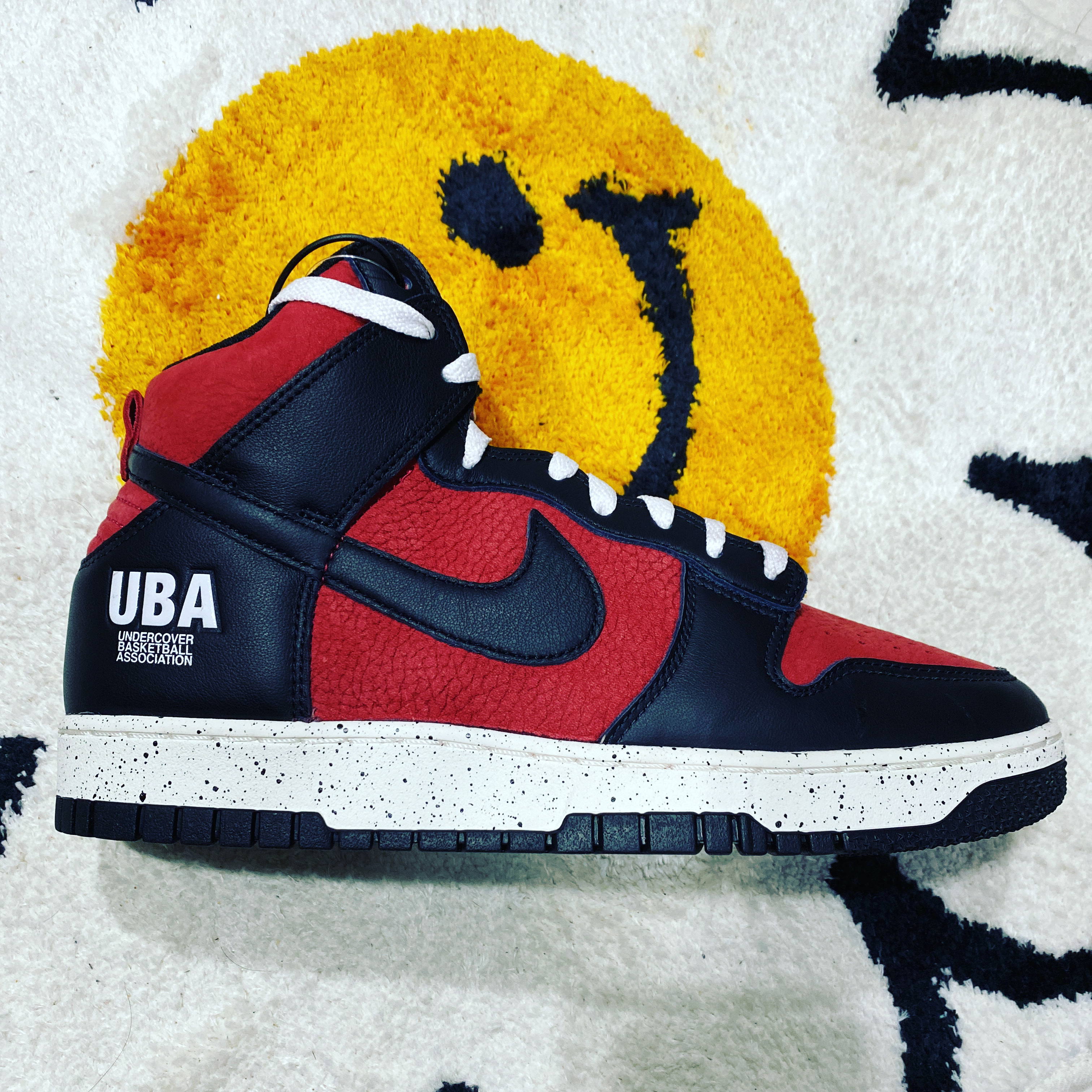Nike x Undercover Dunk High 1985 Gym Red 착용 스타일