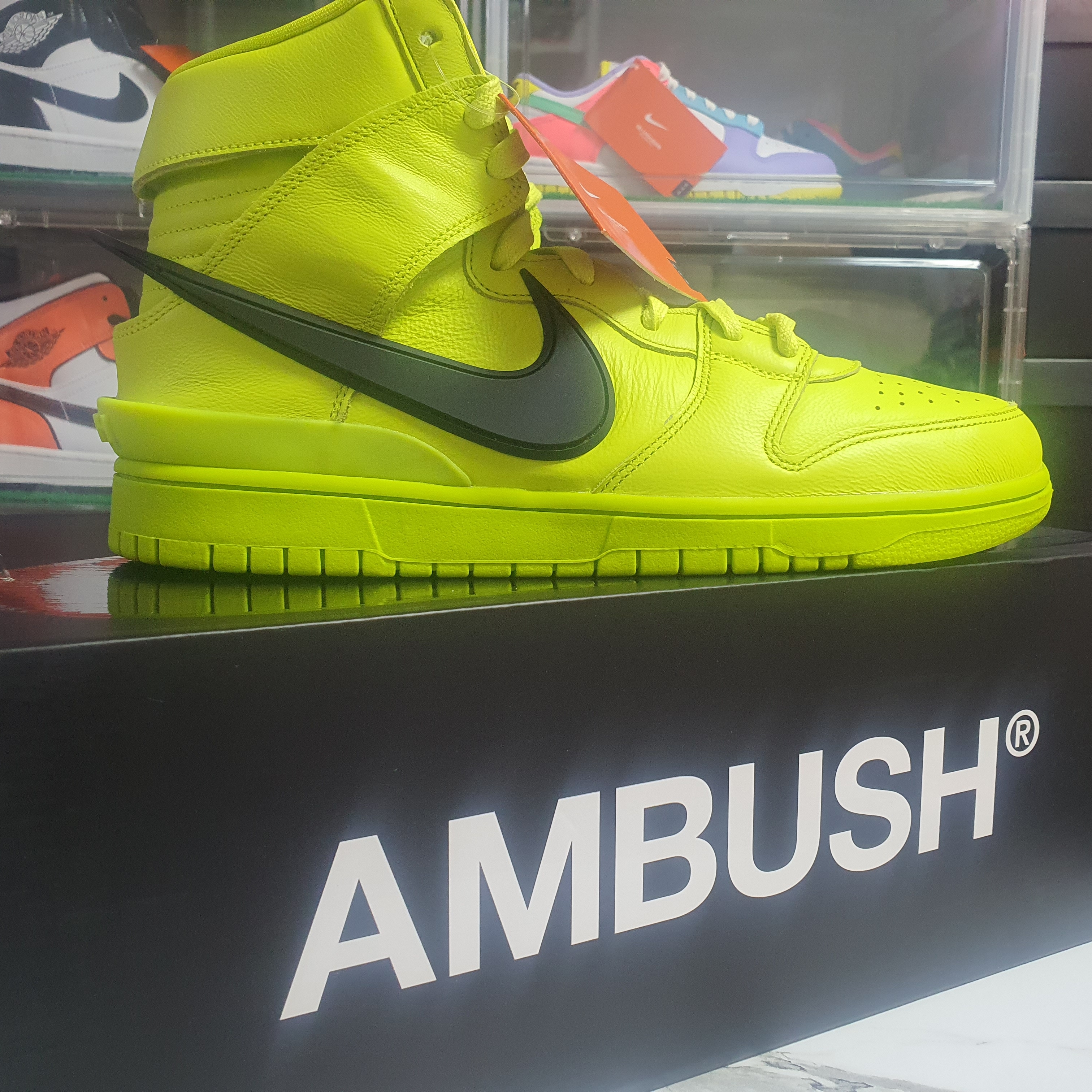 Nike x Ambush Dunk High Flash Lime 착용 스타일 - 1