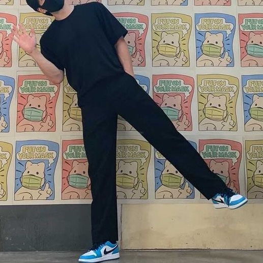 Jordan 1 Low Dark Powder Blue 착용 스타일