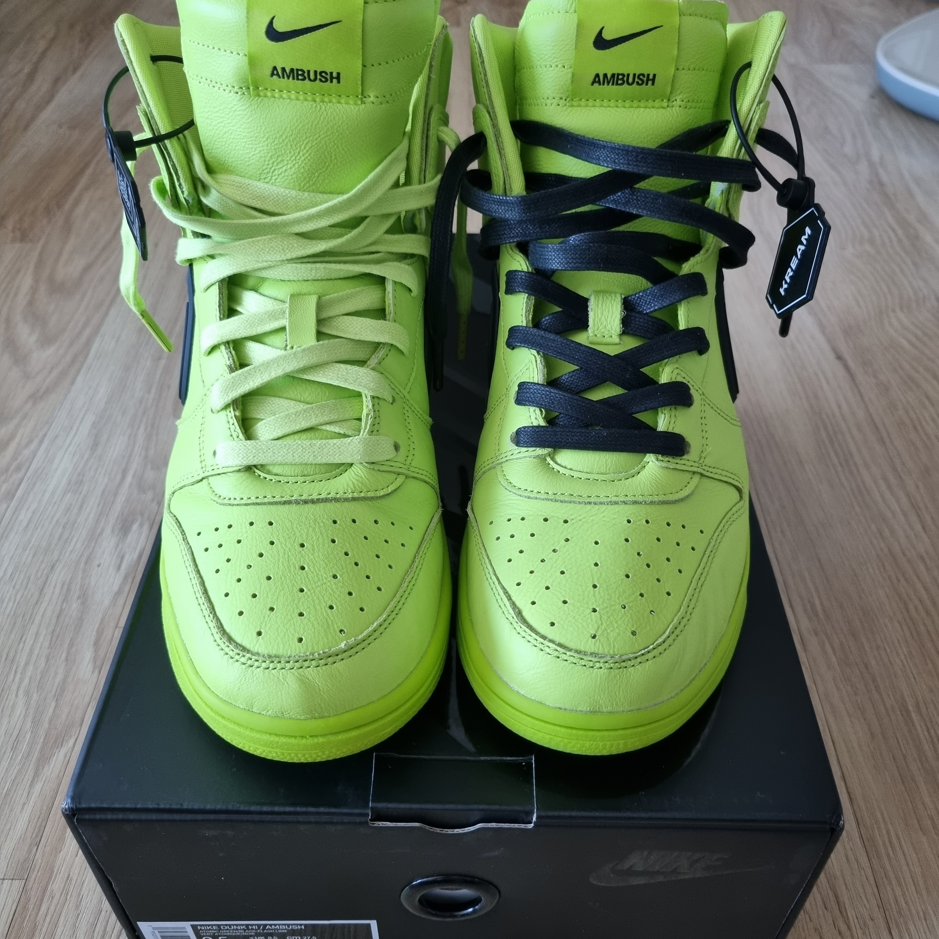 Nike x Ambush Dunk High Flash Lime 착용 스타일 - 2