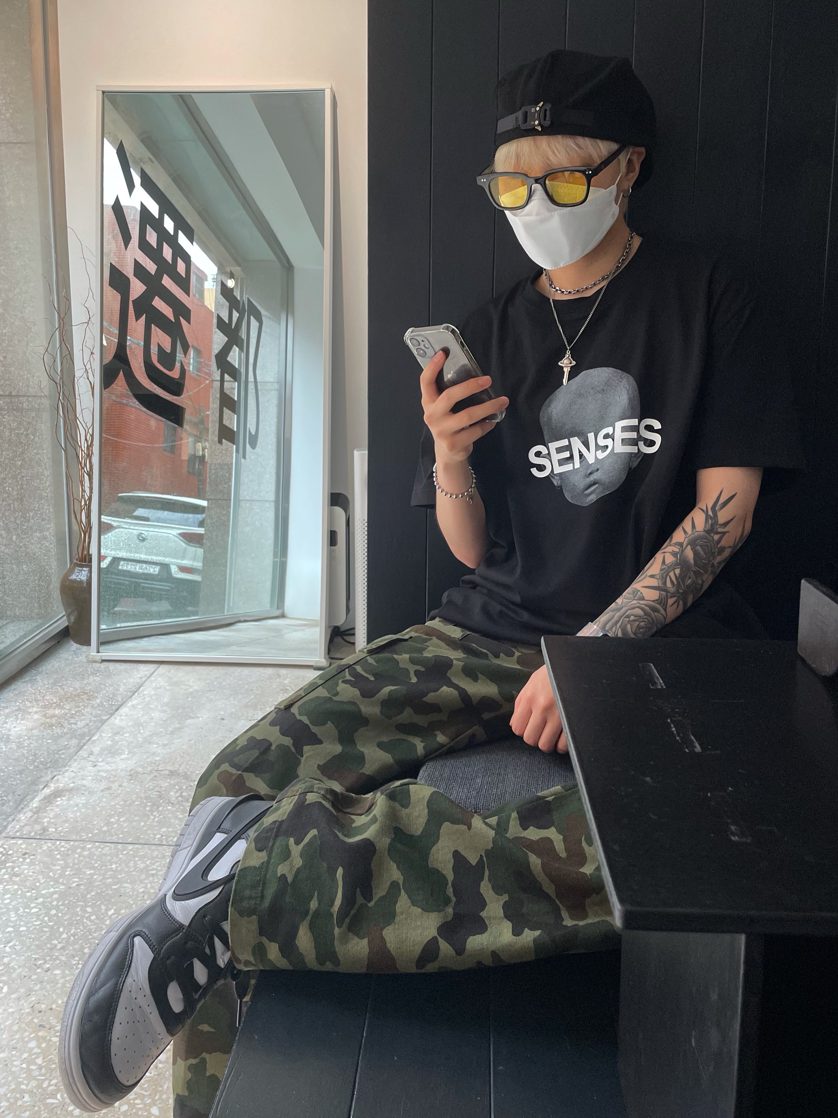 Nike x Ambush Dunk High Black 착용 스타일